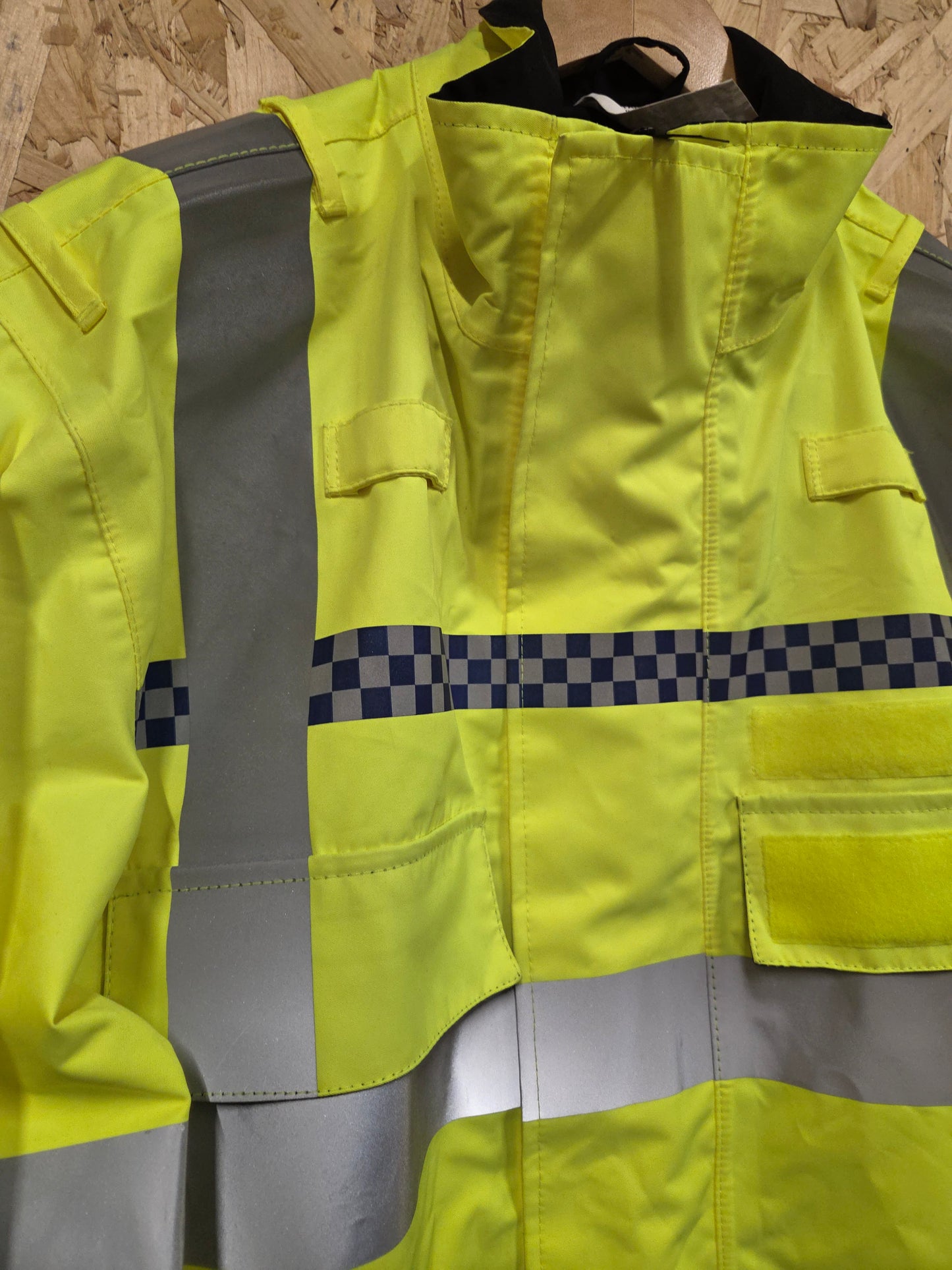 British Police Yellow Hi-Vis Jacket Yaffy Blouson Bomber Radio Loops