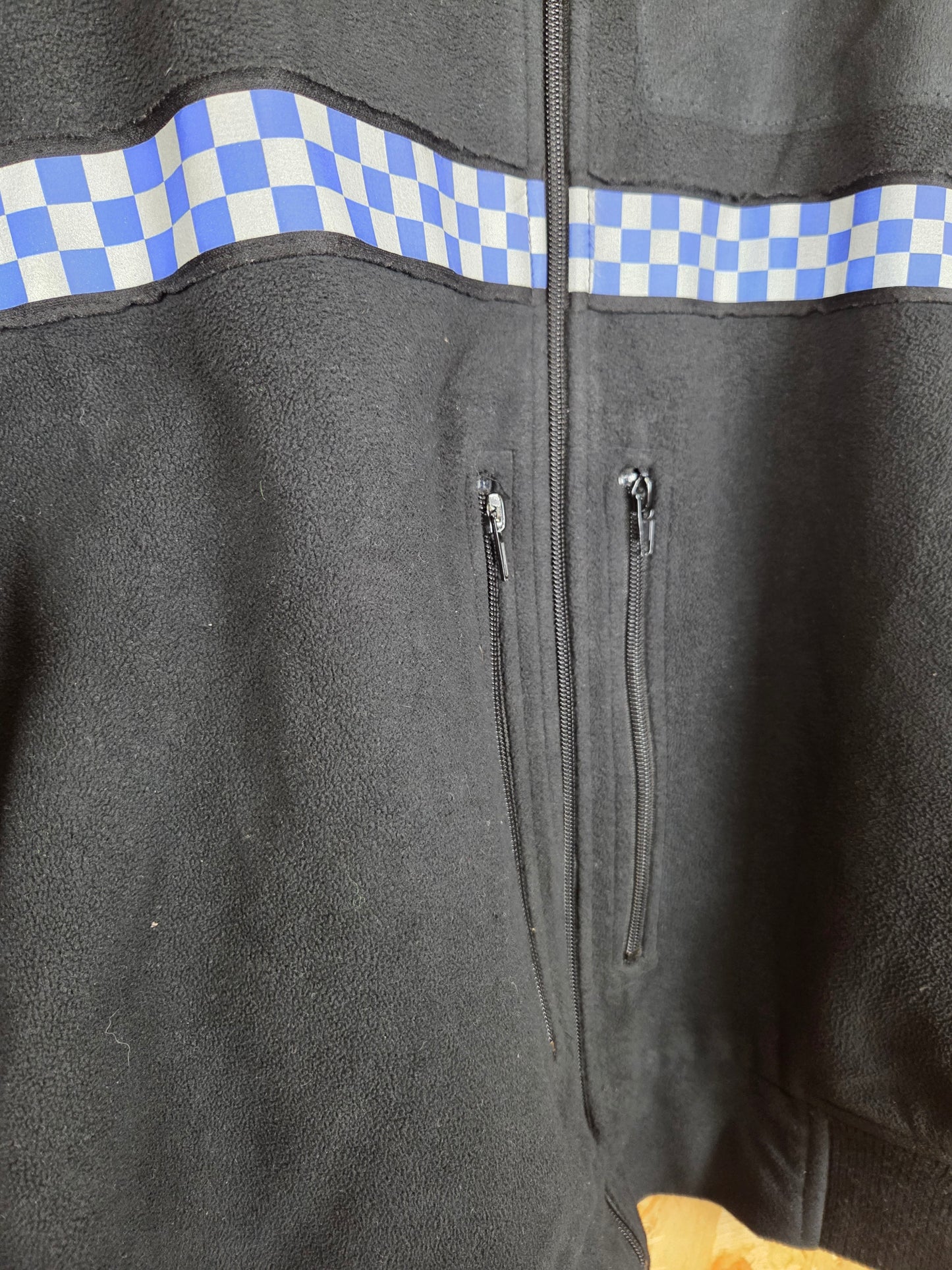 British Police Black with Checked Fleece with Radio Loop Porelle