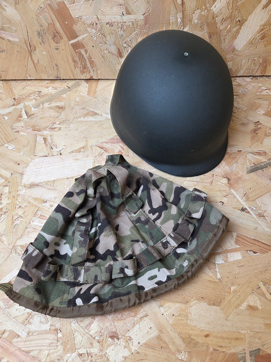Kids BTP Helmet & Vest Set Green Camouflage Fancy Dress Up