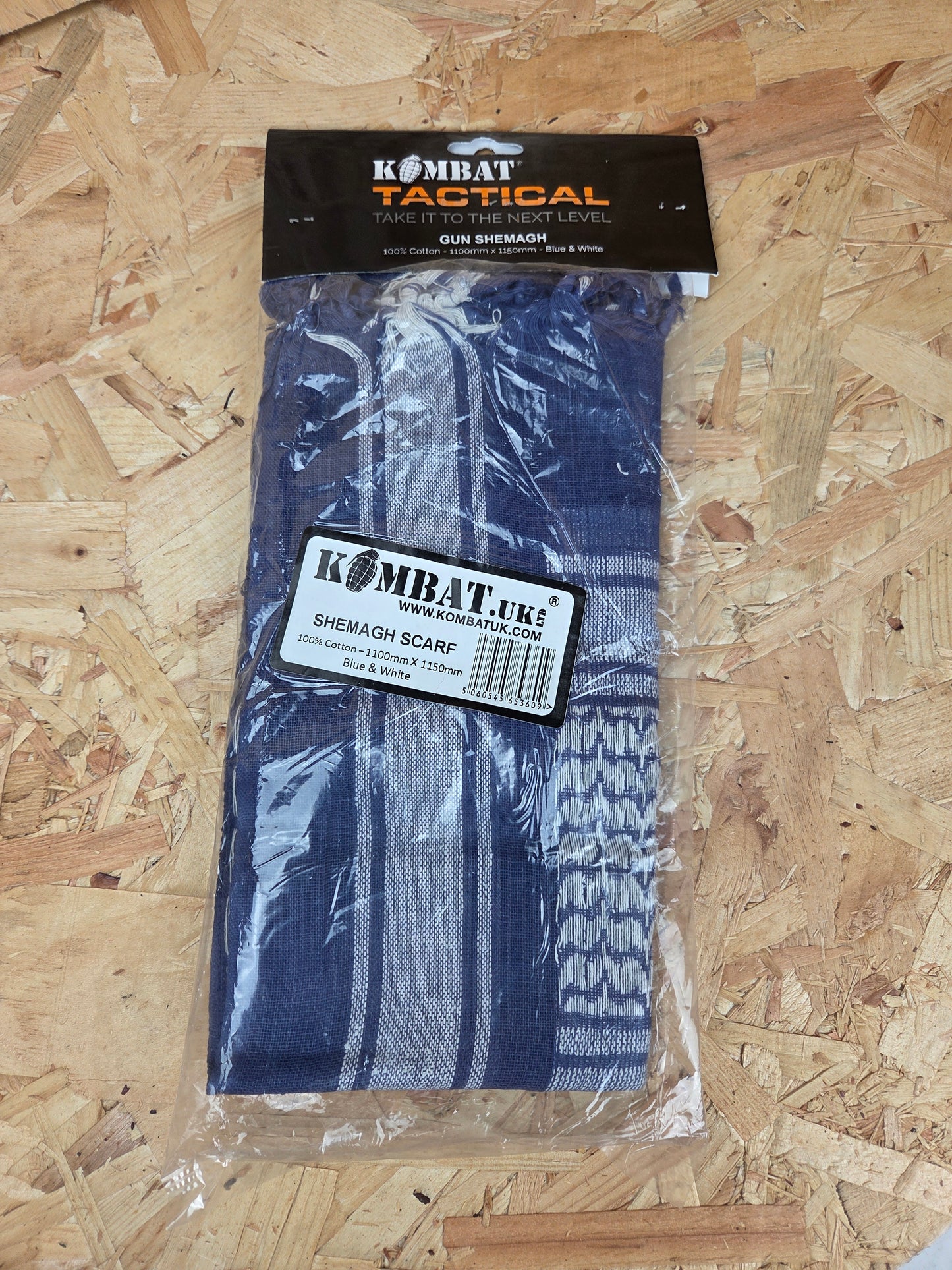Shemagh Scarf Blue and White 100% Cotton Desert Arab Style Wrap
