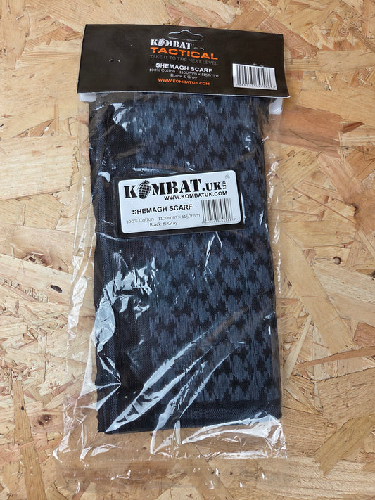 Shemagh Scarf Black and Grey 100% Cotton Desert Arab Style Wrap