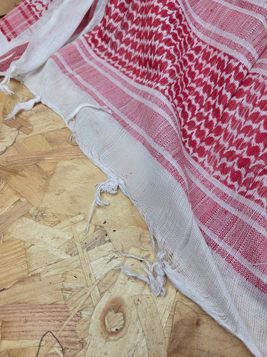 Shemagh Scarf Red & White 100% Cotton Desert Arab Style Wrap