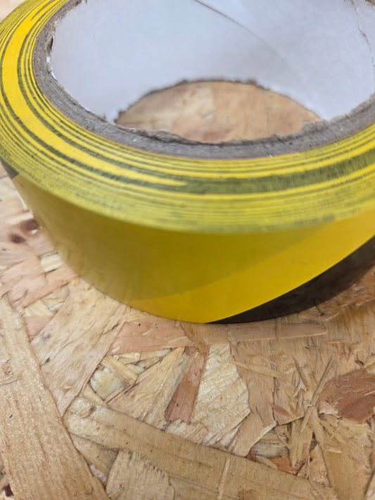 Black and Yellow Hazard Warning Tape Site Safety Zone Marker Restrictive Area Marking