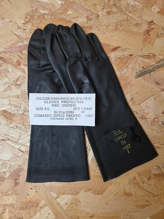 NBC Over Gloves Protective Marigolds Black British Military Nuclear Biological and Chemical