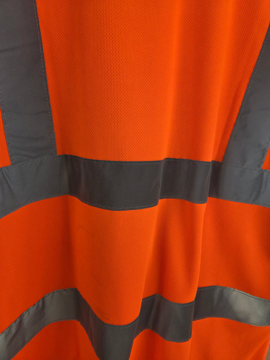 Orange Hi-Vis Viz Work T-Shirt Reflective UV Protection Super Touch 39T84 Railway Workwear Top XL