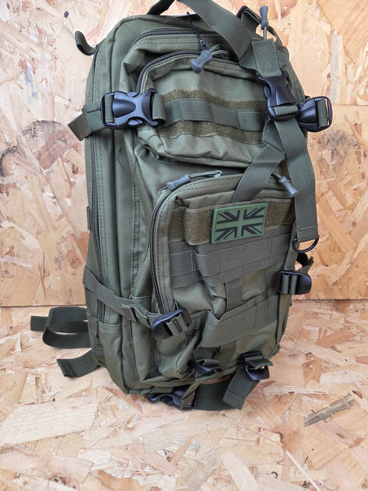 Molle Backpack Military Style Stealth Pack Combat Cadet Utility Bag Olive Green Daysack 25L New