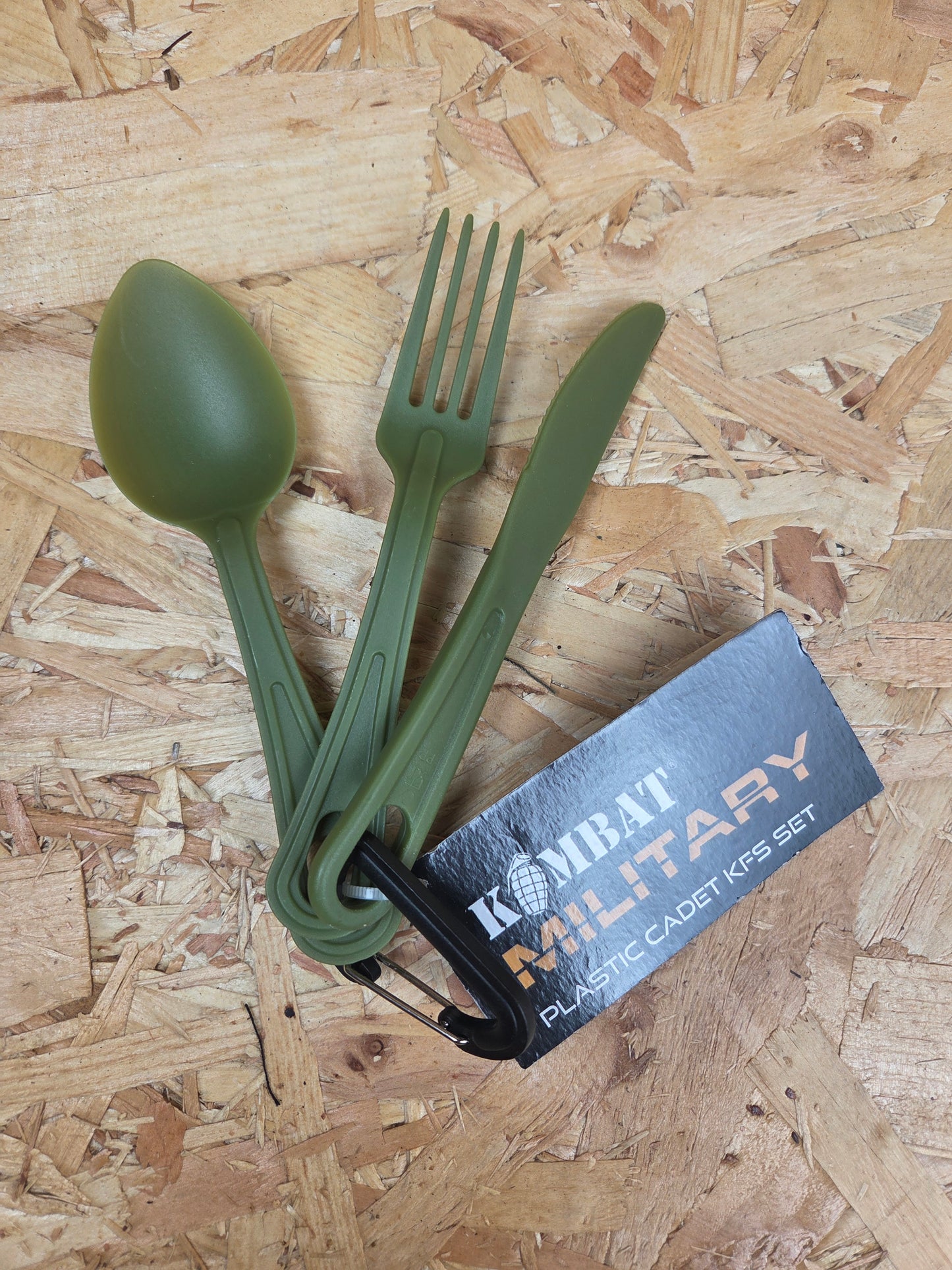 Knife Fork and Spoon Plastic Cadet Green Lightweight Cutlery Set Kit Camping Hiking Picnic KFS