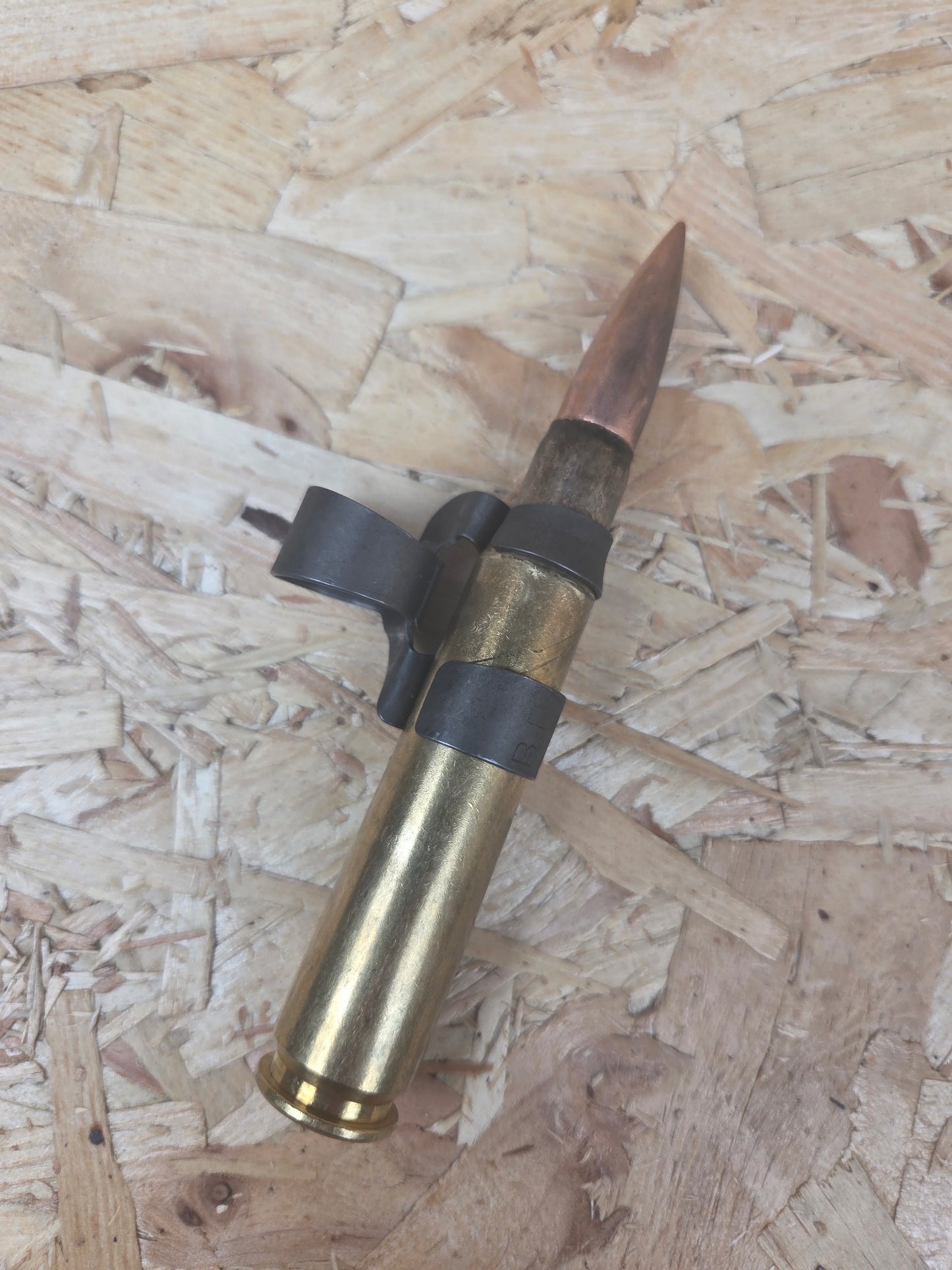 Genuine Inert 50 Caliber Round Cartridge Bullet BMG Display Round with M9 Machine Gun Belt Link