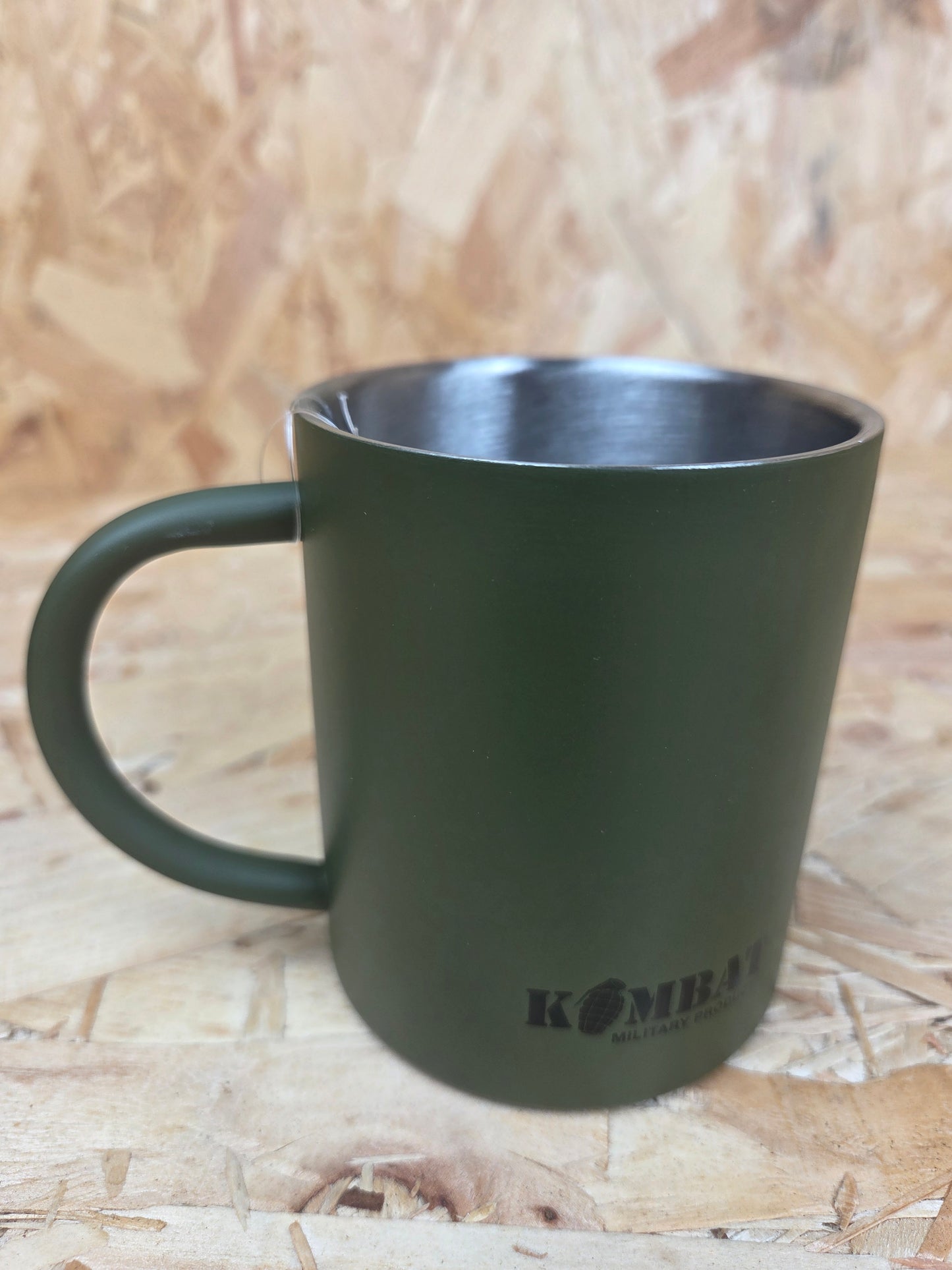 Stainless Steel Mug Olive Green Cadet Camping Picnic Caravan Cup 330ml