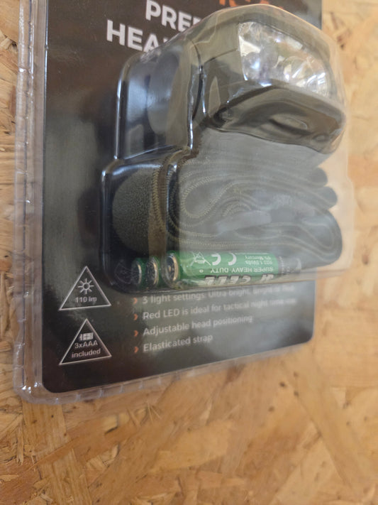 LED Headlamp Torch Olive Green Stealth Head Light Camping Inspection Lamp Running Hiking Work Predator Headlamp