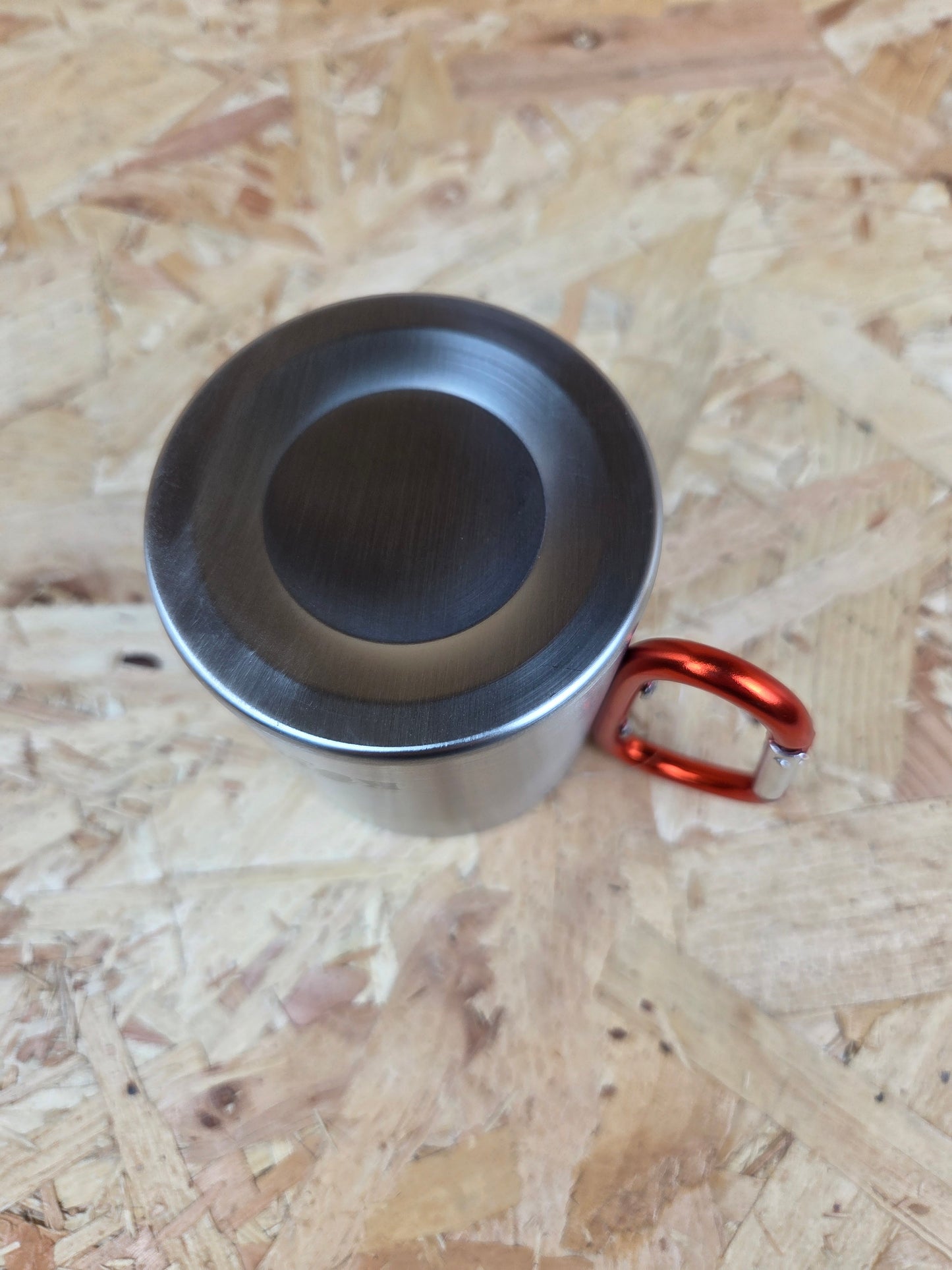 Carabiner Mug Fishing Camping Picnic Caravan Cadet Orange Silver Cup 330ml