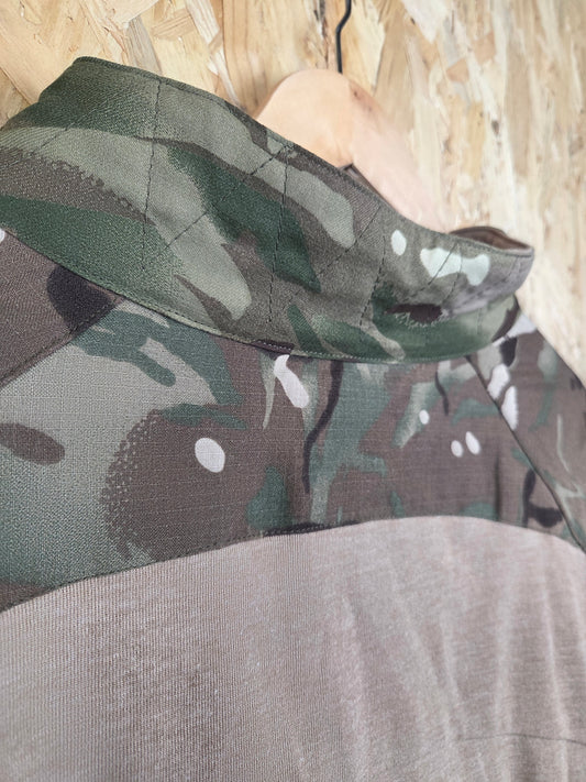 Military UBACS Desert BTP Camouflage Combat Cadet Quarter Zip Paintball Shirt Tactical Airsoft Top