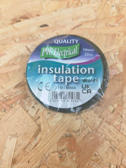 PVC Electrical Insulation Tape Black Multipurpose Electrical Repair Cable DIY Adhesive 19mm x 20m