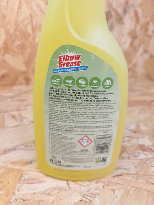 Elbow Grease All Purpose Degreaser Kitchen Bathroom Vehicle Grease Cleaning Fabric 500ml Powerful Multi Surface Cleaner