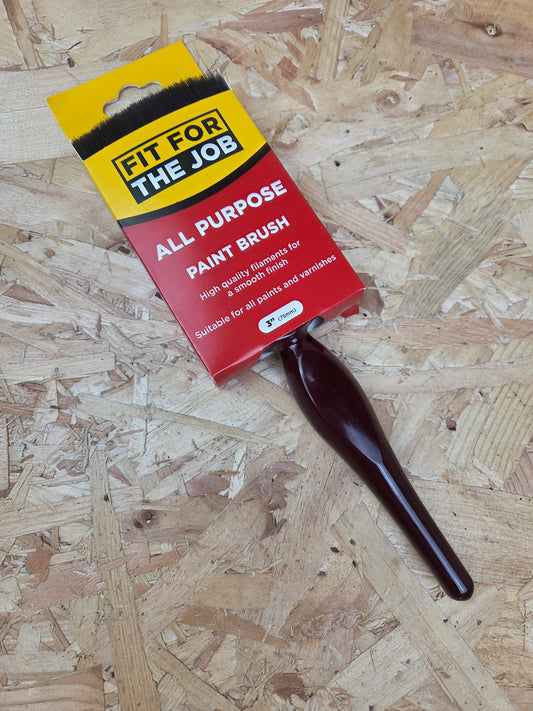 Paint Brush All Purpose High Quality Emulsion Gloss Smooth Finish Fit For The Job 3" 75mm