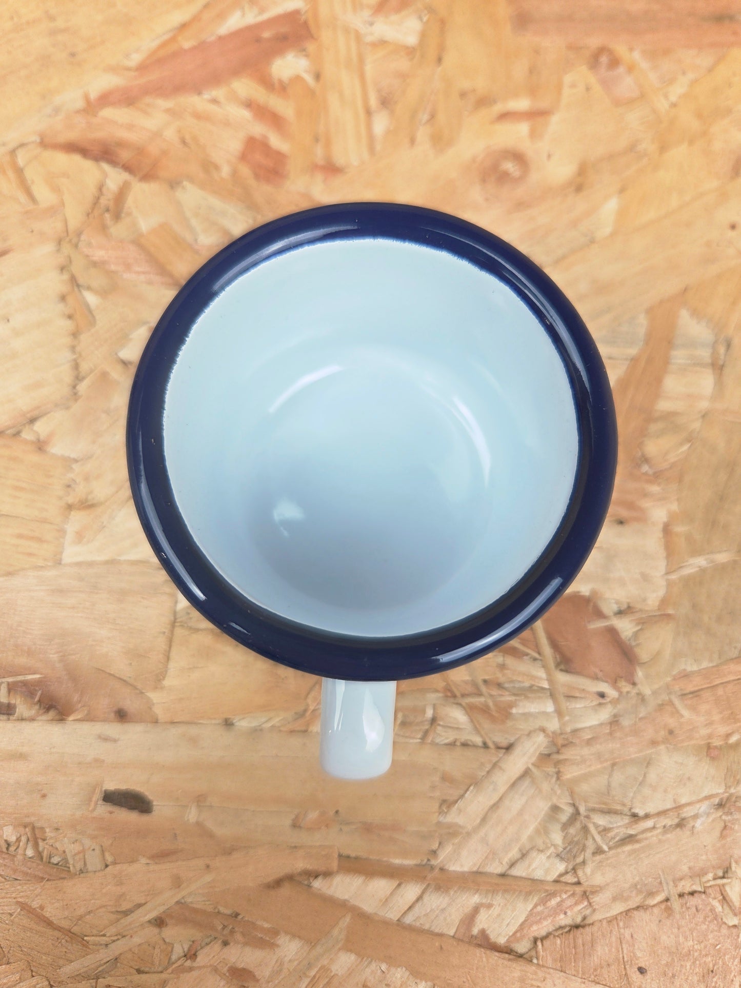 Enamel Mug White and Blue Camping Picnic Caravan Espresso Babychino Cup Enamel Falcon 6cm