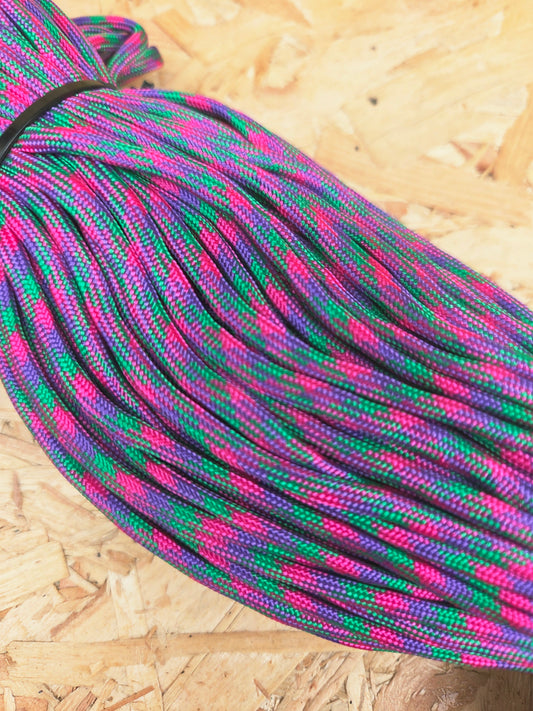 Paracord Cord Retention Loop Basha & Bivi Tent Shelter Rope Bushcraft Line Pink Purple Yellow Green