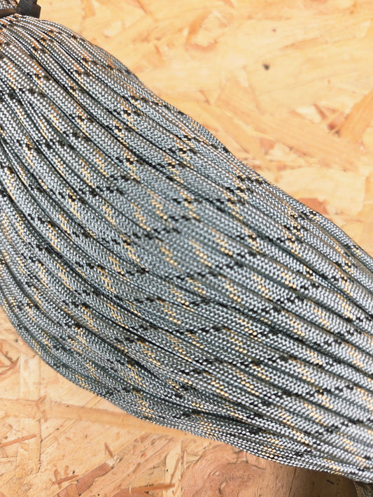 Paracord Cord Retention Loop Basha & Bivi Tent Shelter Rope Bushcraft Line Grey Black & Gold
