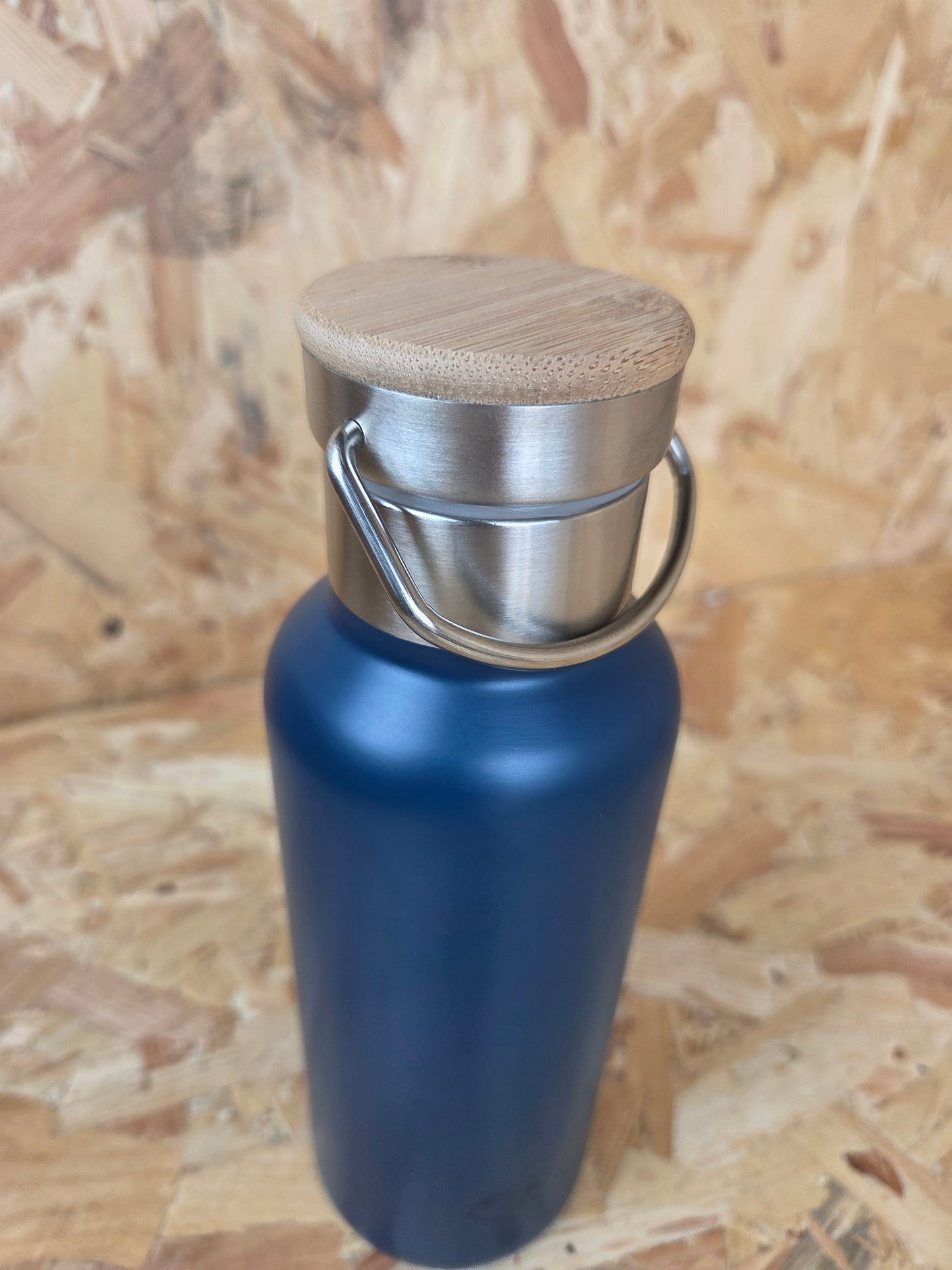 Stainless Steel Water Bottle Blue Hiking Trail Black Metal Camping Drinking Leak proof Water Flask 500ml