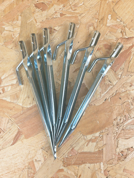 Tent Pegs Pack of 6 Basha Bivi Tarp Camping Equipment Ground Steel Stakes