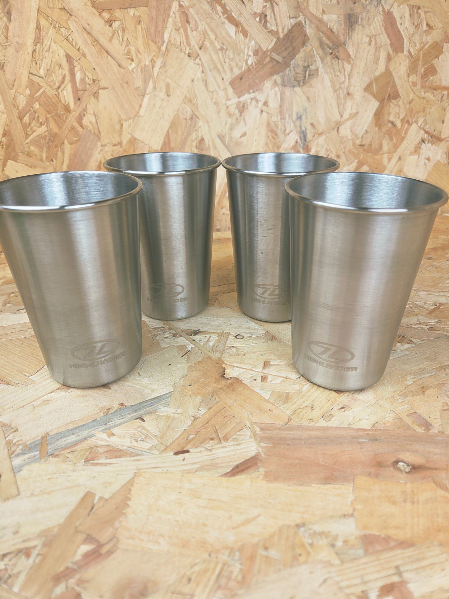 Camp Cup x 4 Fishing Camping Picnic Caravan Cadet 500ml Stainless Steel Stacking
