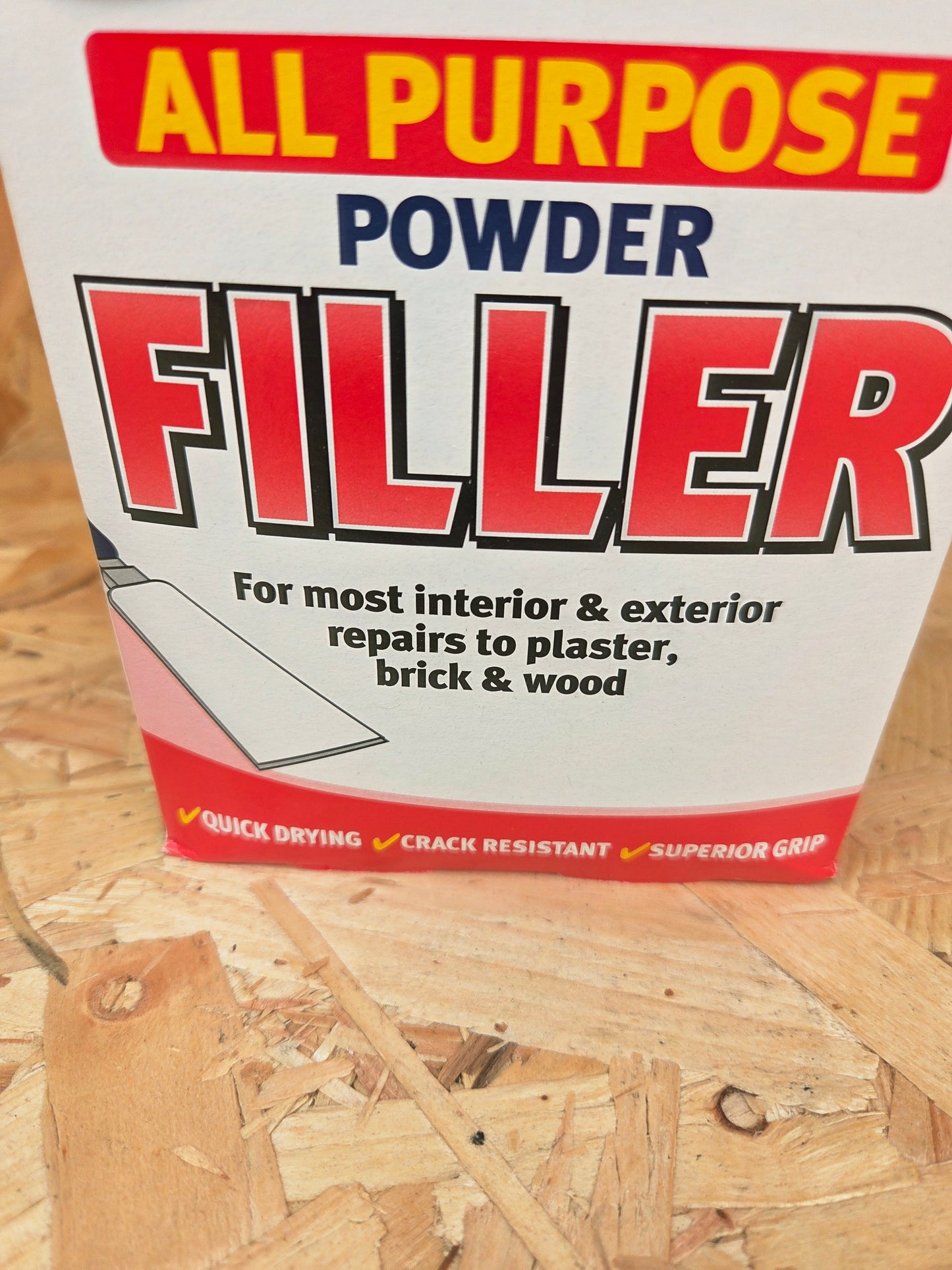 All Purpose Powder Filler Interior Exterior Repair Plaster Brick Wood Crack Hole Gaps White Extra Tough 600g