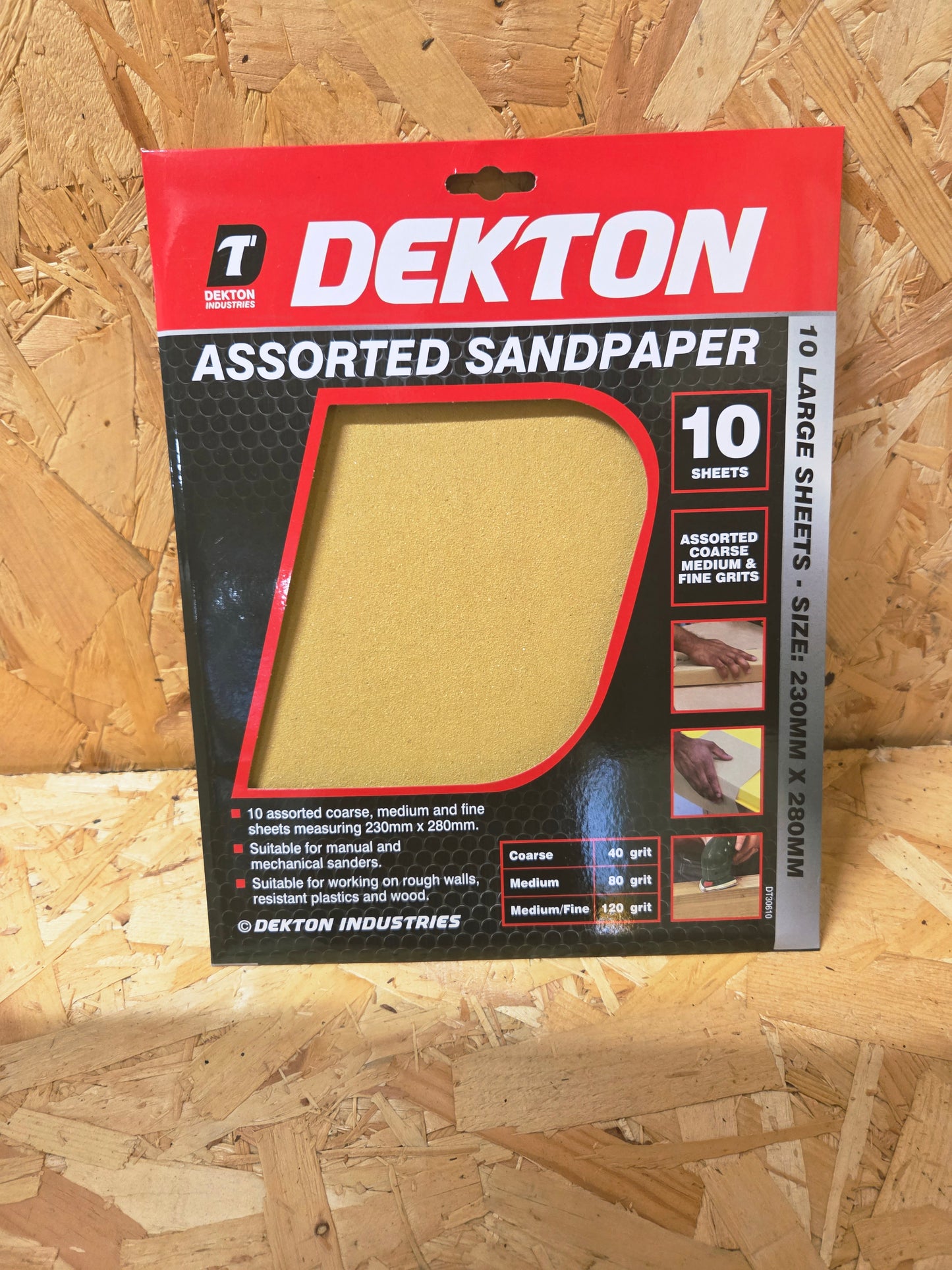 Assorted Sandpaper Coarse Medium Fine Large Sheets 230mm x 280 Manual Mechanical Rough Walls Plastics Wood x 10