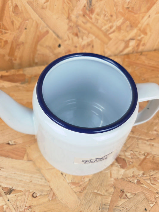 Enamel Coffee Tea Pot Camping Picnic Falcon White & Blue Stove Houseware 14cm