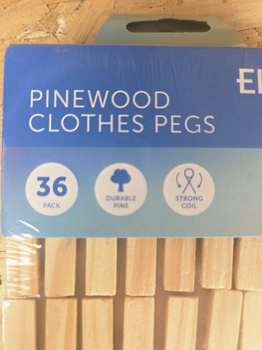 Wooden Clothes Pegs X 36