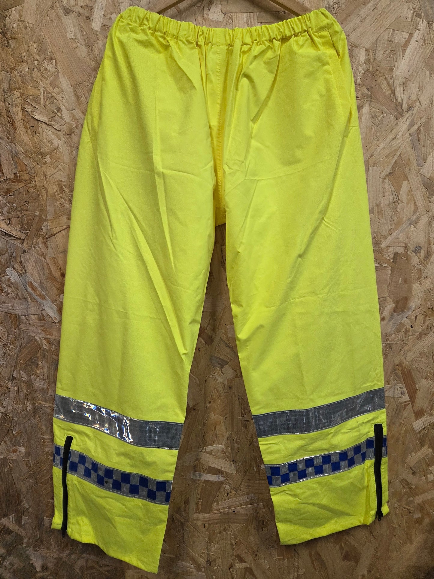 British Police Waterproof Over Trousers Yellow Hi-Vis 2.5 Layer Yaffy Sienna Grade A