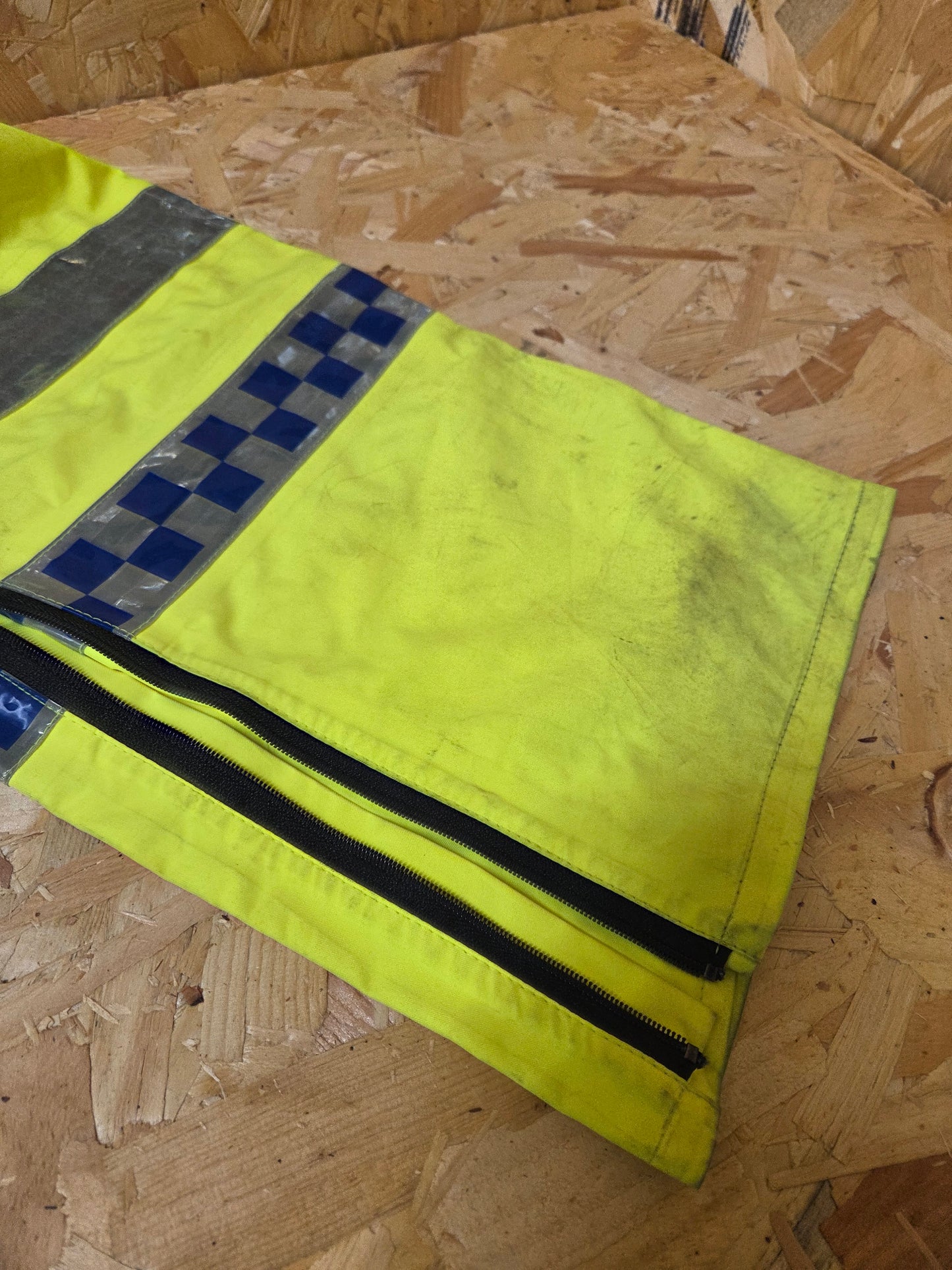 British Police Waterproof Over Trousers Yellow Hi-Vis 2.5 Layer Yaffy Sienna Grade B