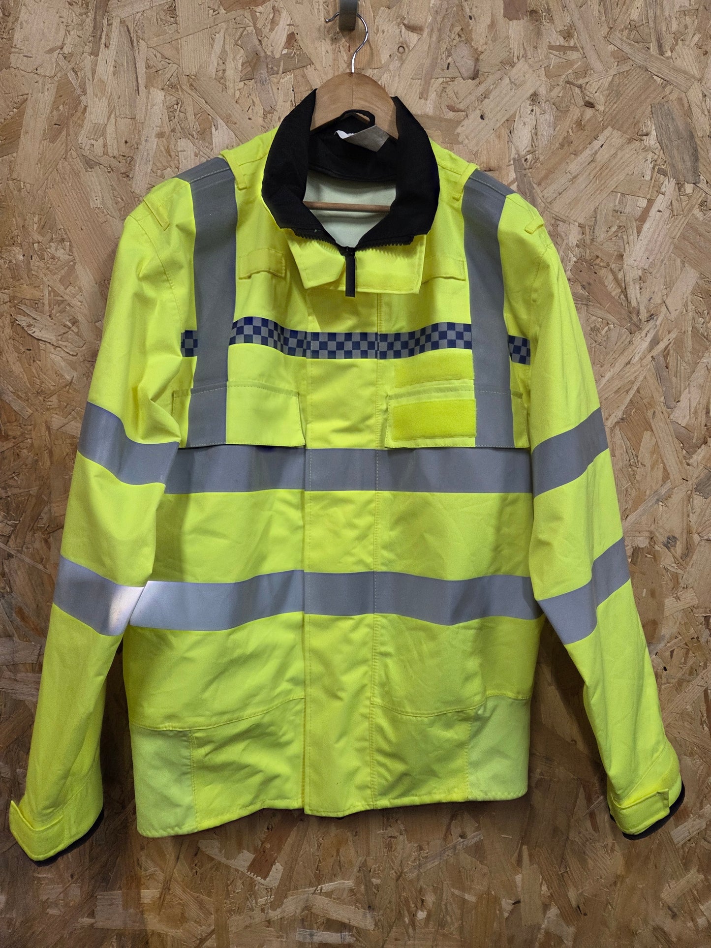 British Police Yellow Hi-Vis Jacket Yaffy Blouson Bomber Radio Loops