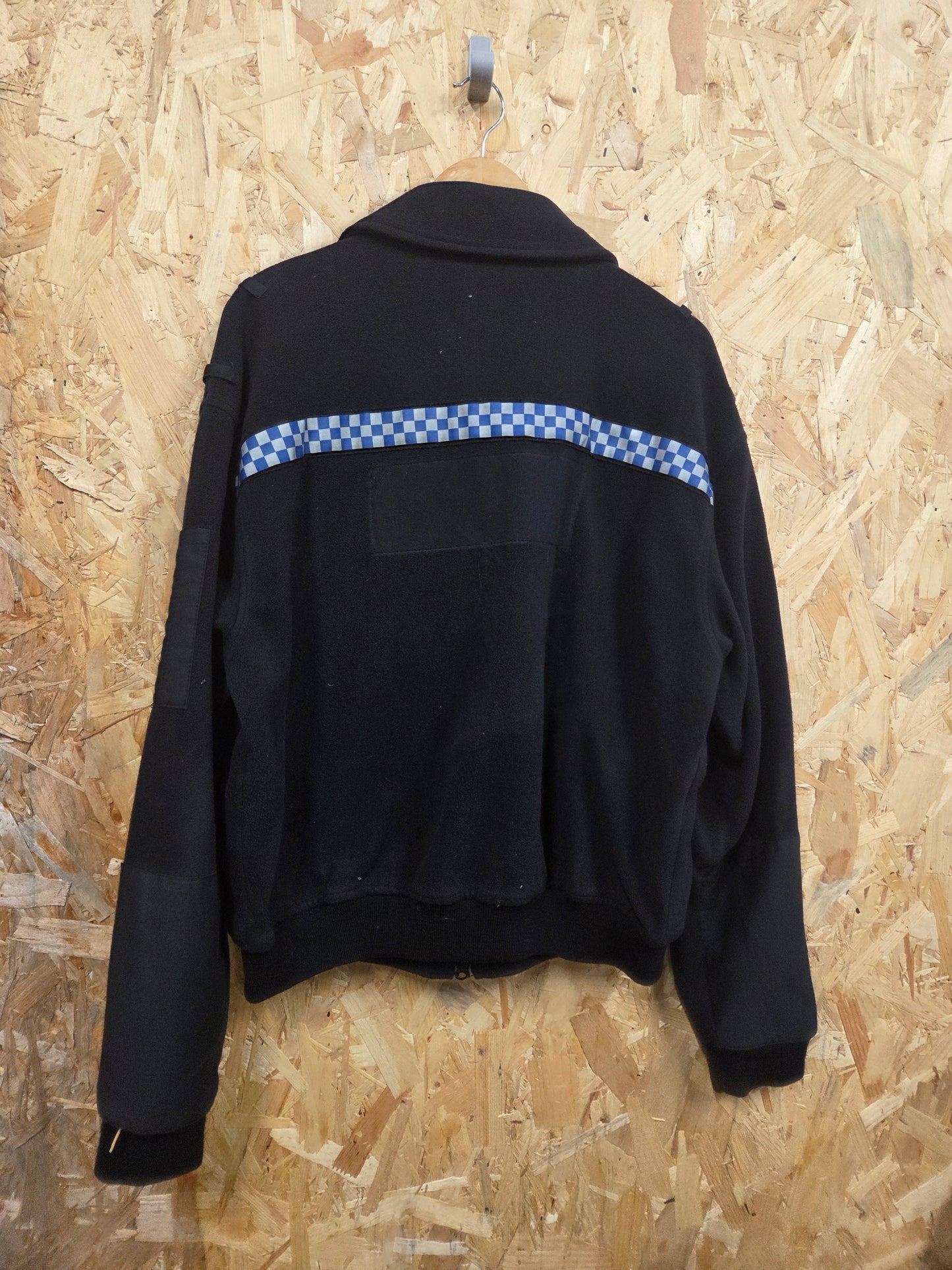 British Police Black and Checked Fleece with Radio Loops Polartec