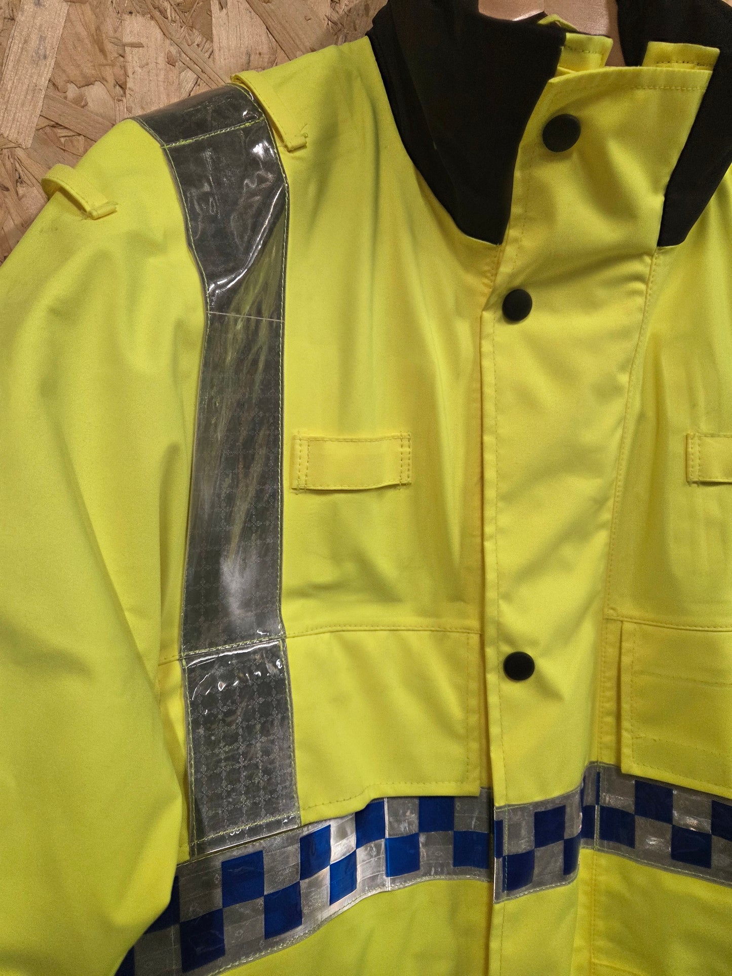 British Police Yellow Hi-Vis 3/4 Jacket Radio Loops
