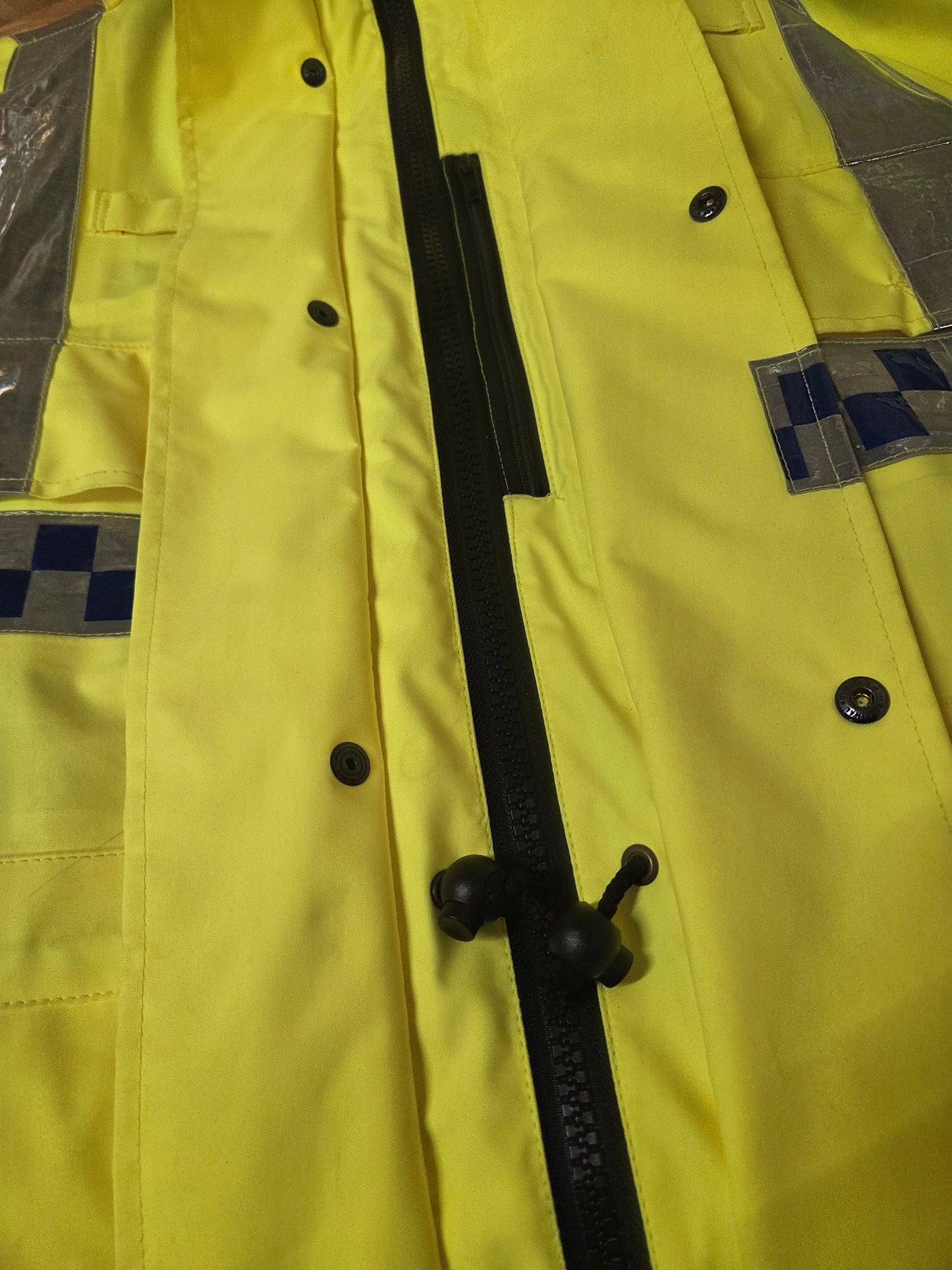 British Police Yellow Hi-Vis 3/4 Jacket Radio Loops