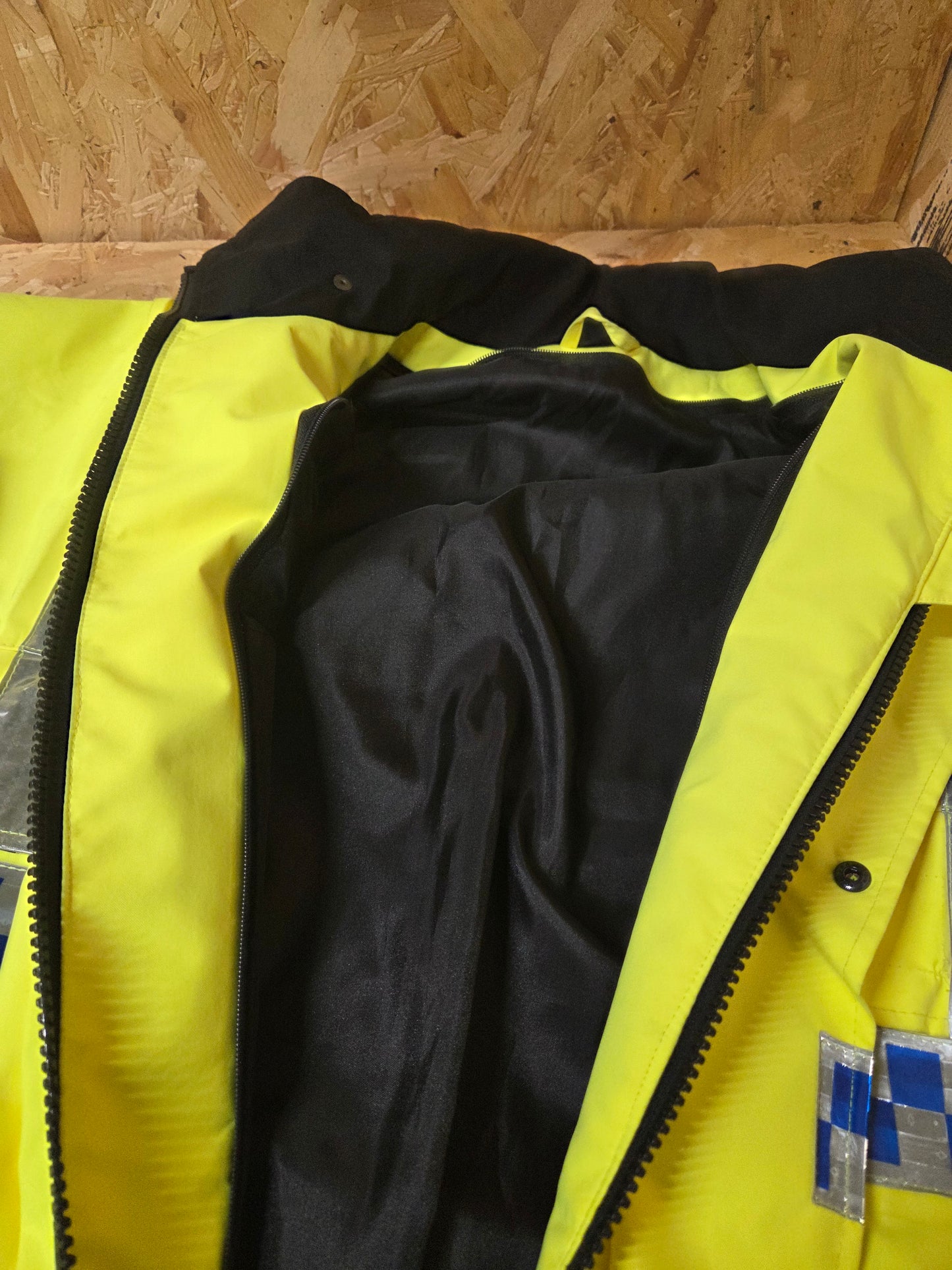 British Police Yellow Hi-Vis 3/4 Jacket Radio Loops