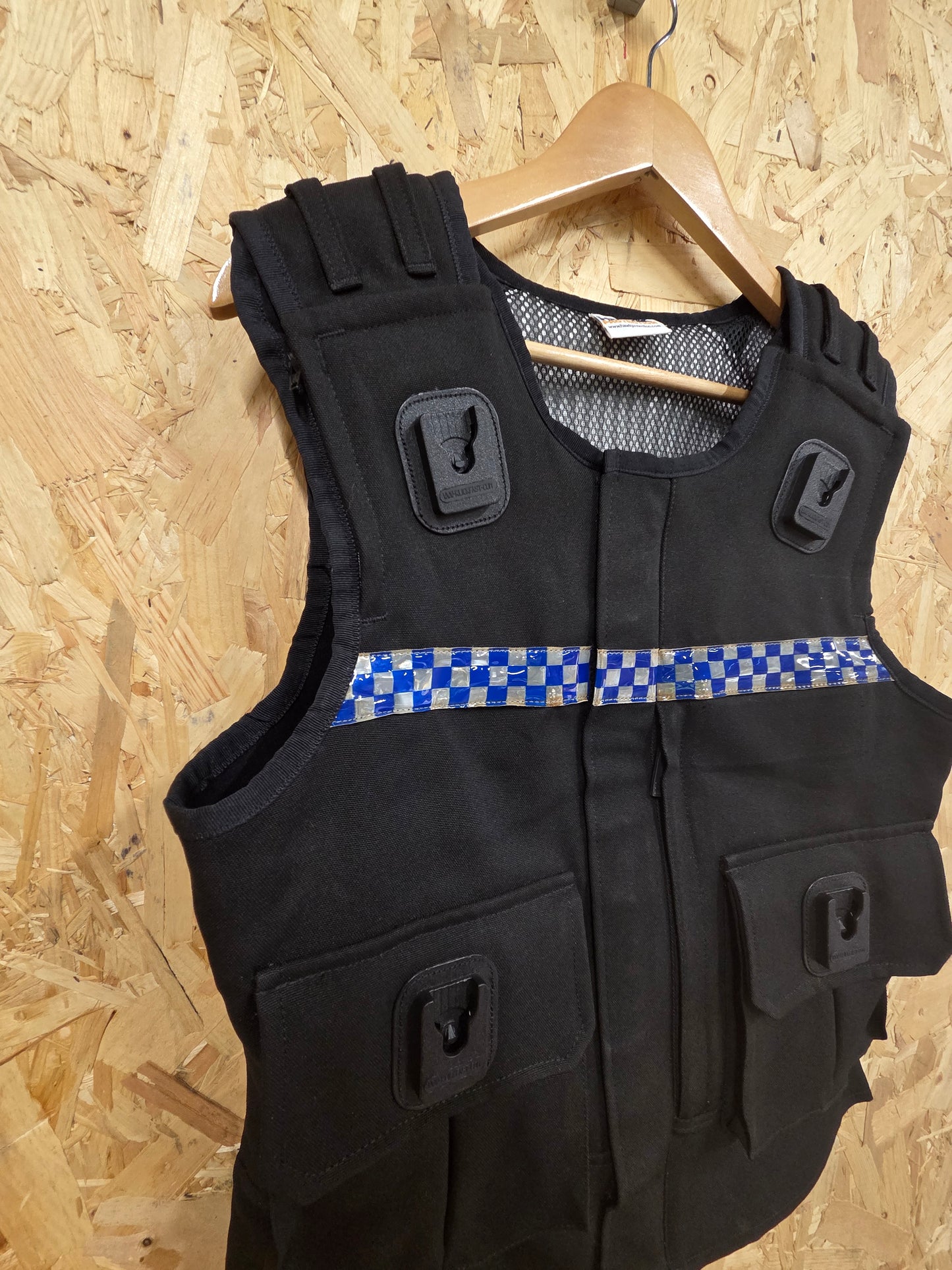 Hawk Cooneen Stab Vest Body Armour Cover Black Klickfast Docks Checked Strip