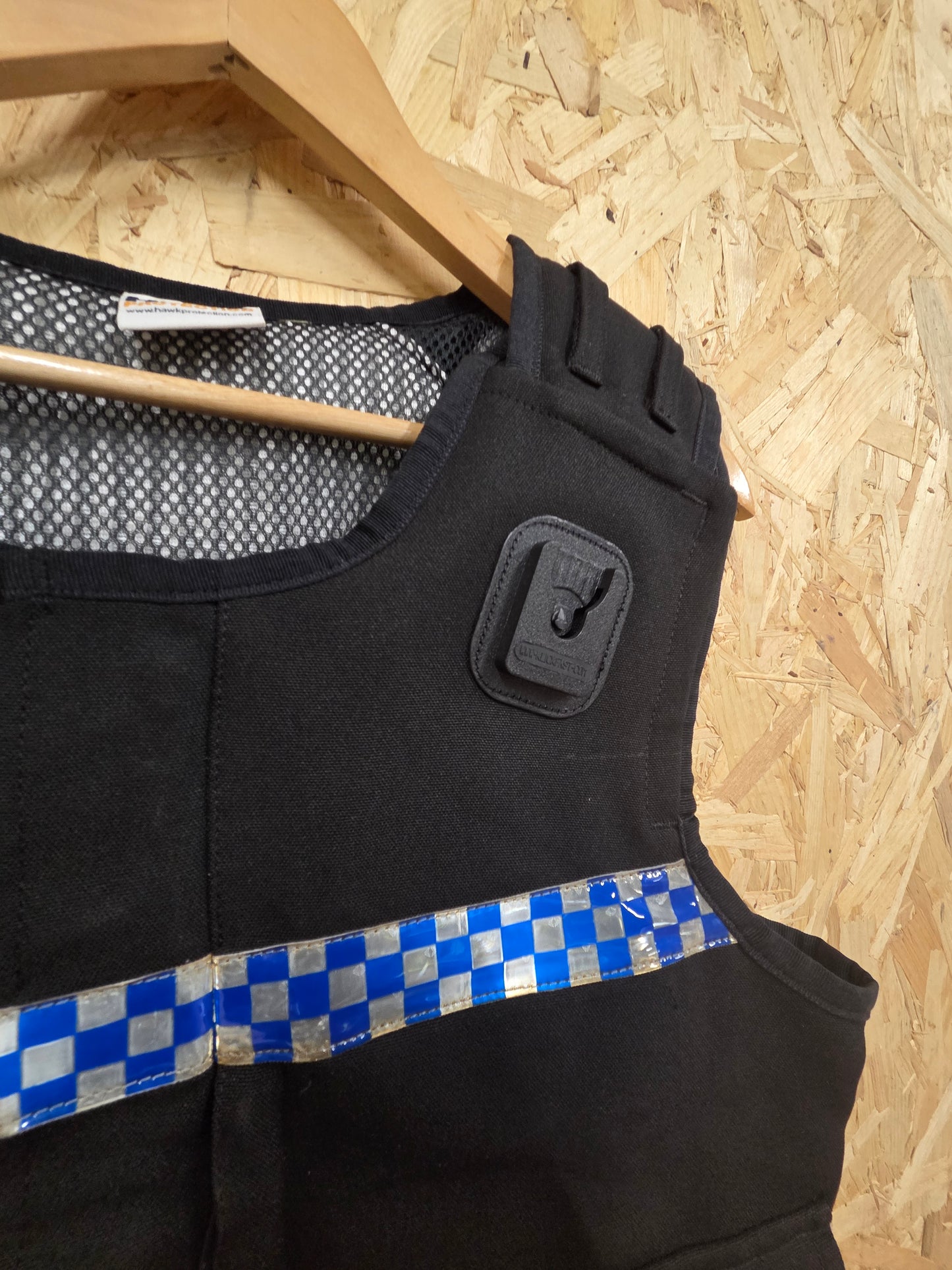Hawk Cooneen Stab Vest Body Armour Cover Black Klickfast Docks Checked Strip