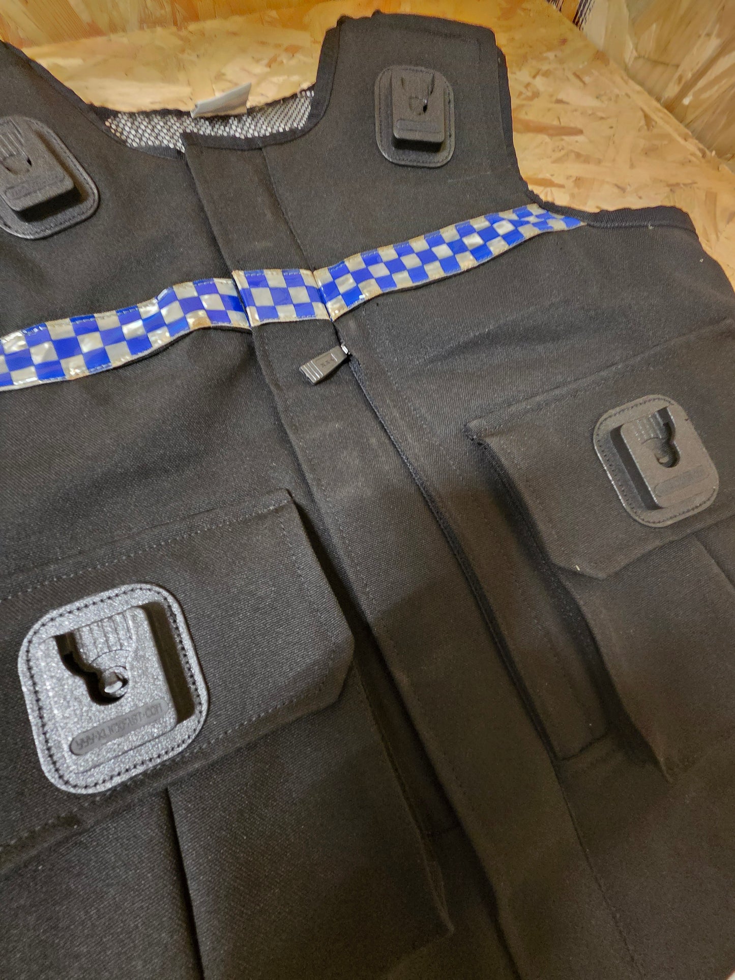 Hawk Cooneen Stab Vest Body Armour Cover Black Klickfast Docks Checked Strip