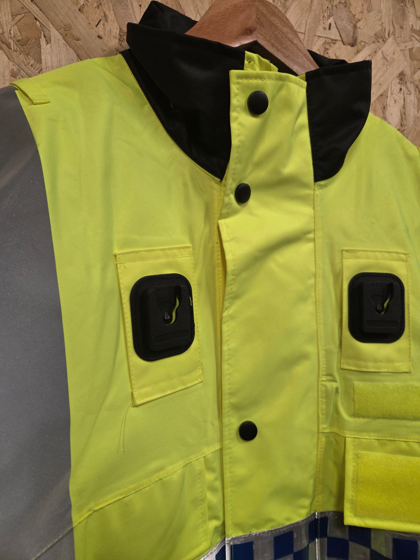 British Police Yellow Hi-Vis 3/4 Jacket Klickfast Docks