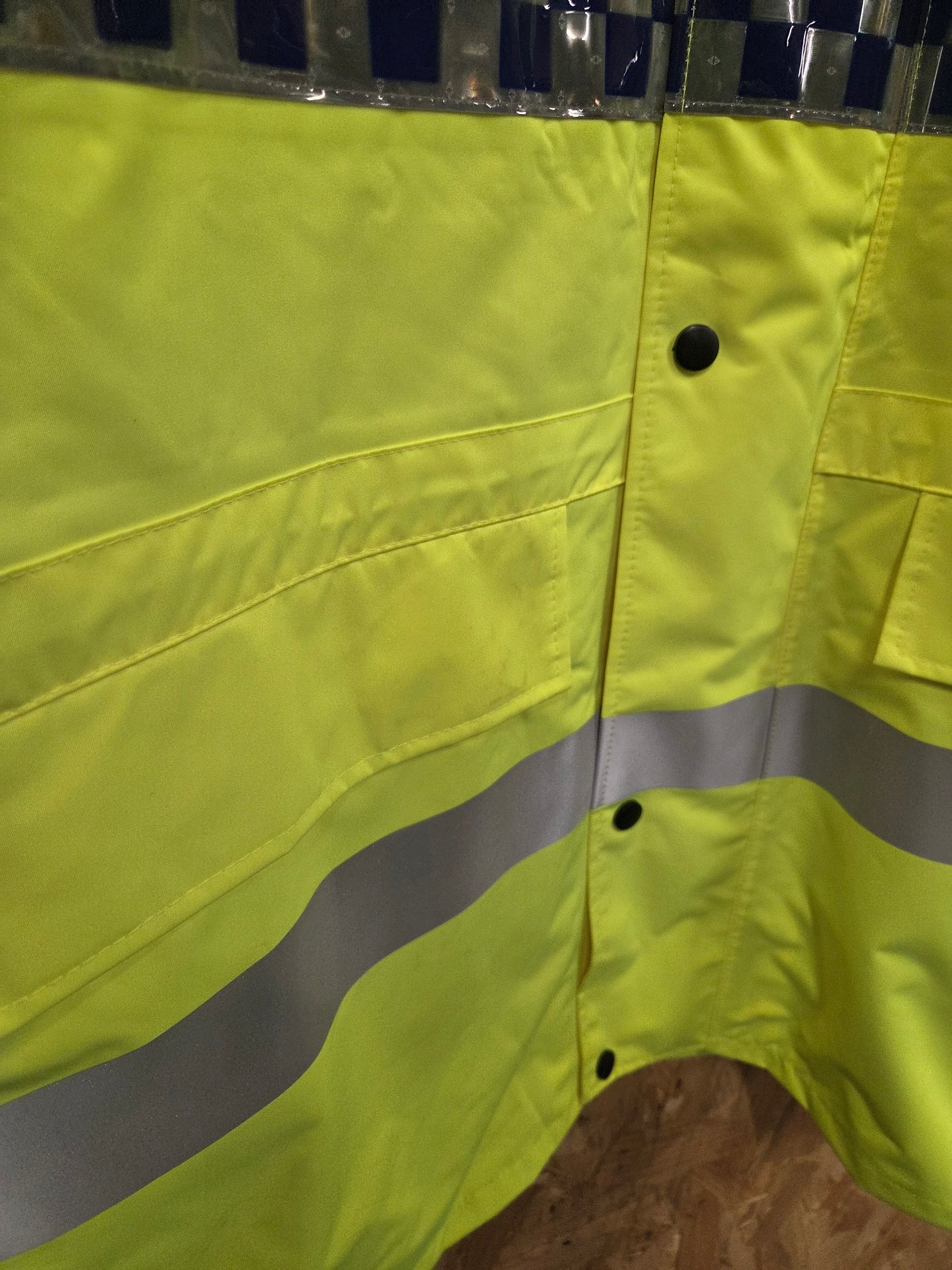 British Police Yellow Hi-Vis 3/4 Jacket Klickfast Docks