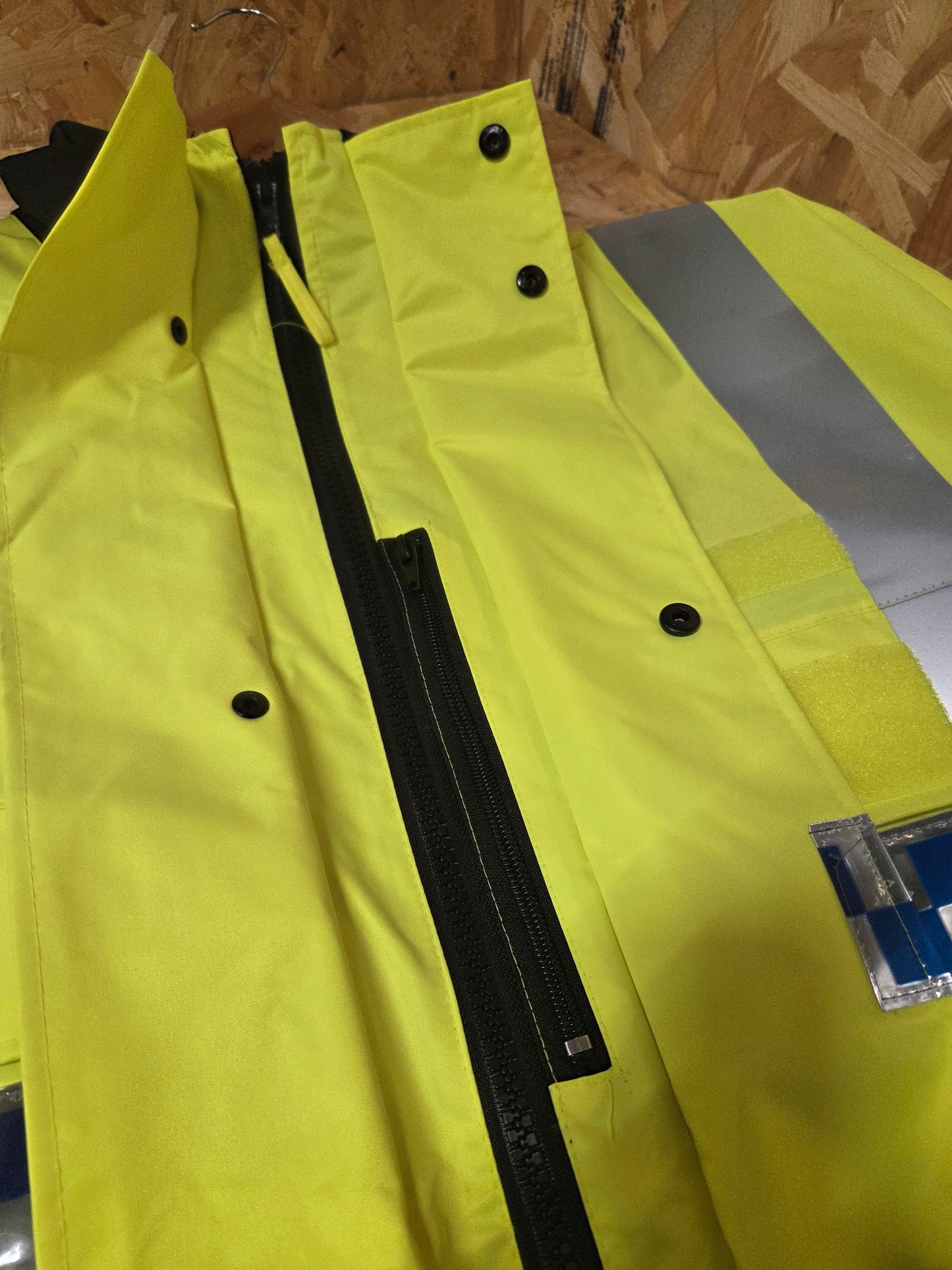 British Police Yellow Hi-Vis 3/4 Jacket Klickfast Docks