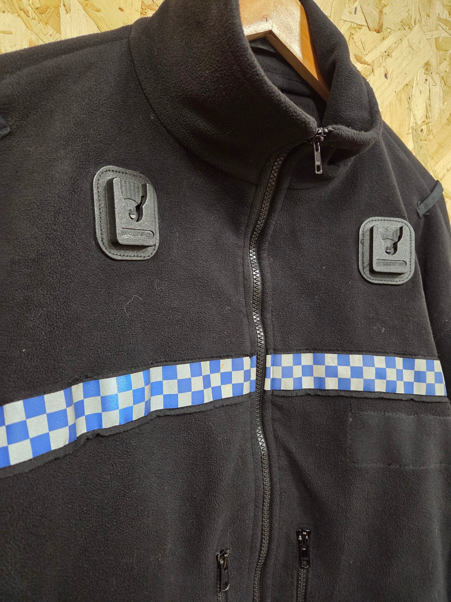 British Police Black with Checked Fleece with Klickfast Polartec