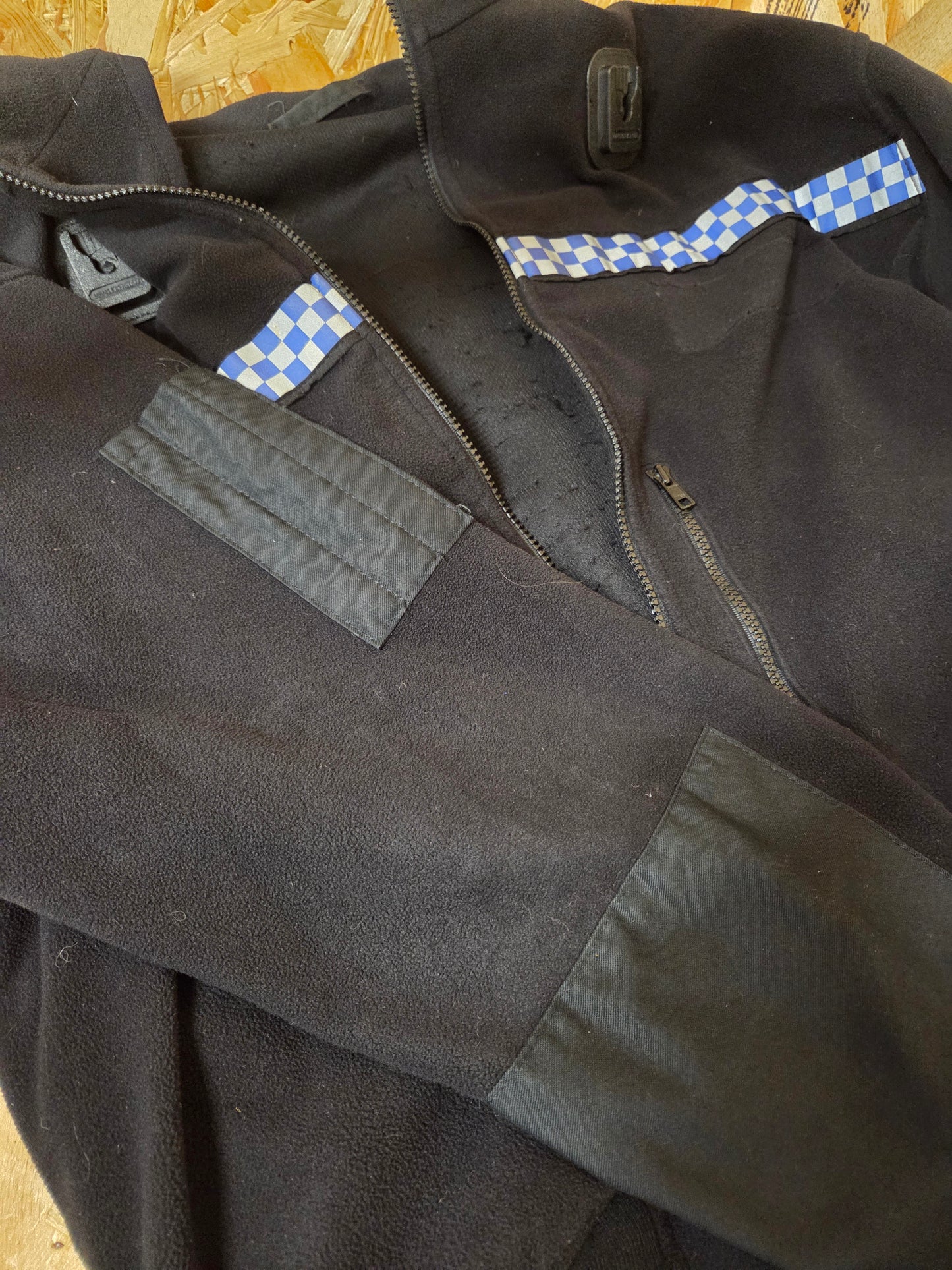 British Police Black with Checked Fleece with Klickfast Polartec