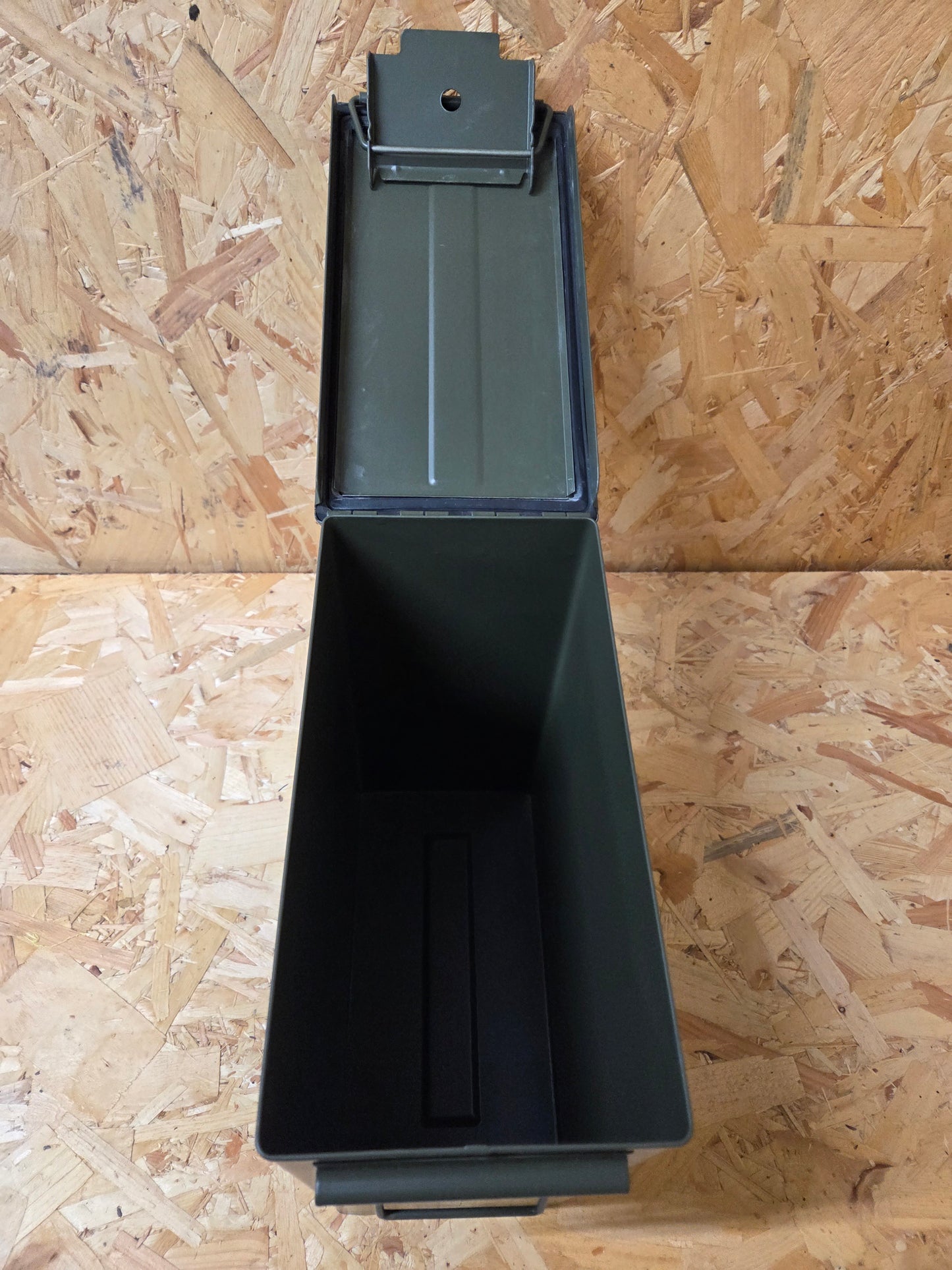 Large 50 Cal Tall Ammo Box Tin Olive Green 28cm x 14cm x 33cm
