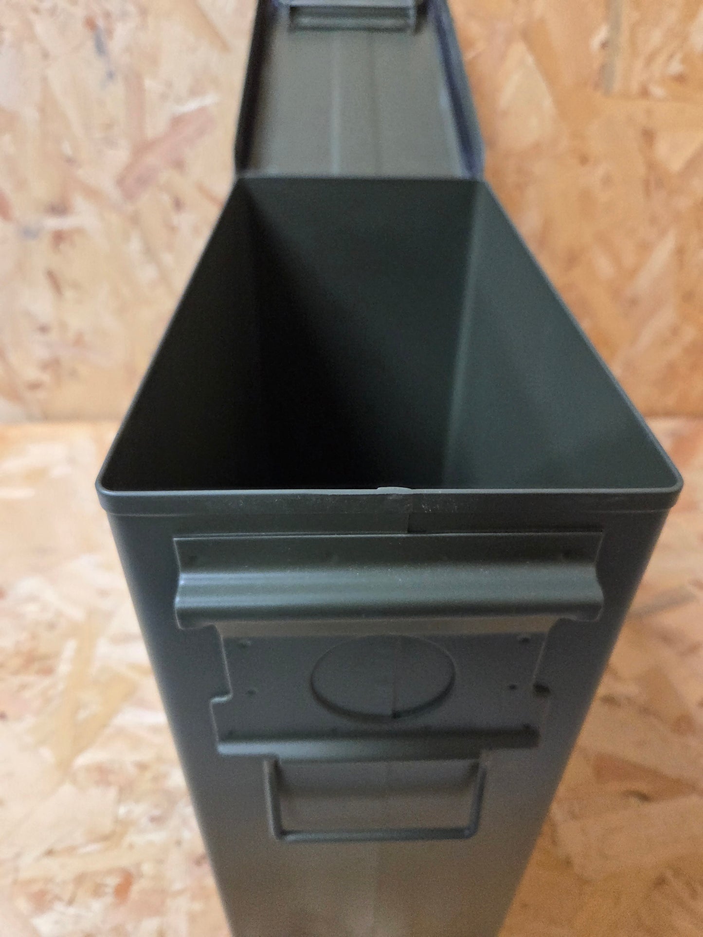 Large 50 Cal Tall Ammo Box Tin Olive Green 28cm x 14cm x 33cm