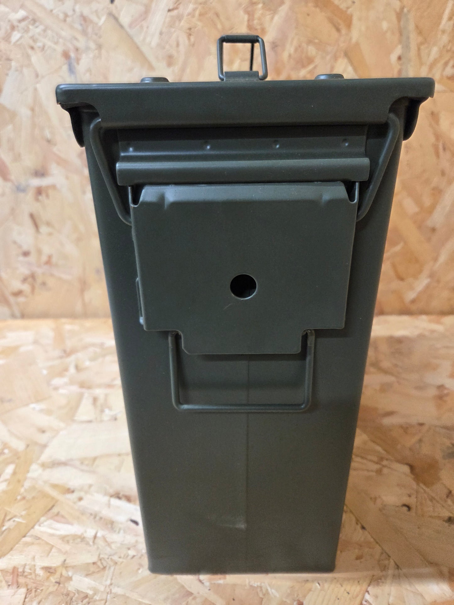 Large 50 Cal Tall Ammo Box Tin Olive Green 28cm x 14cm x 33cm