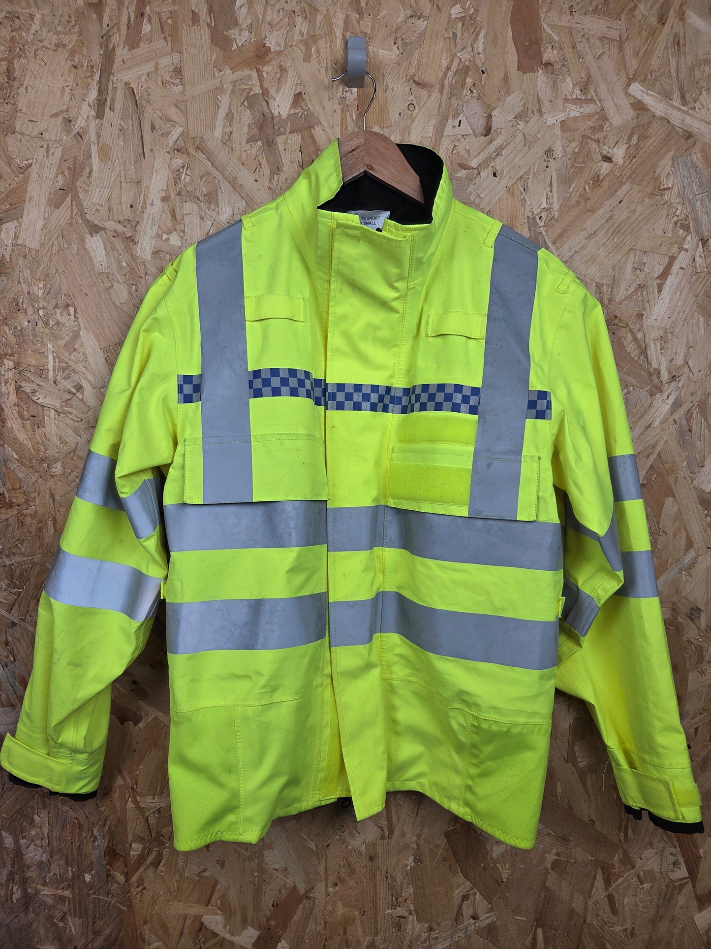 British Police Yellow Hi-Vis 3/4 Jacket Radio Loops