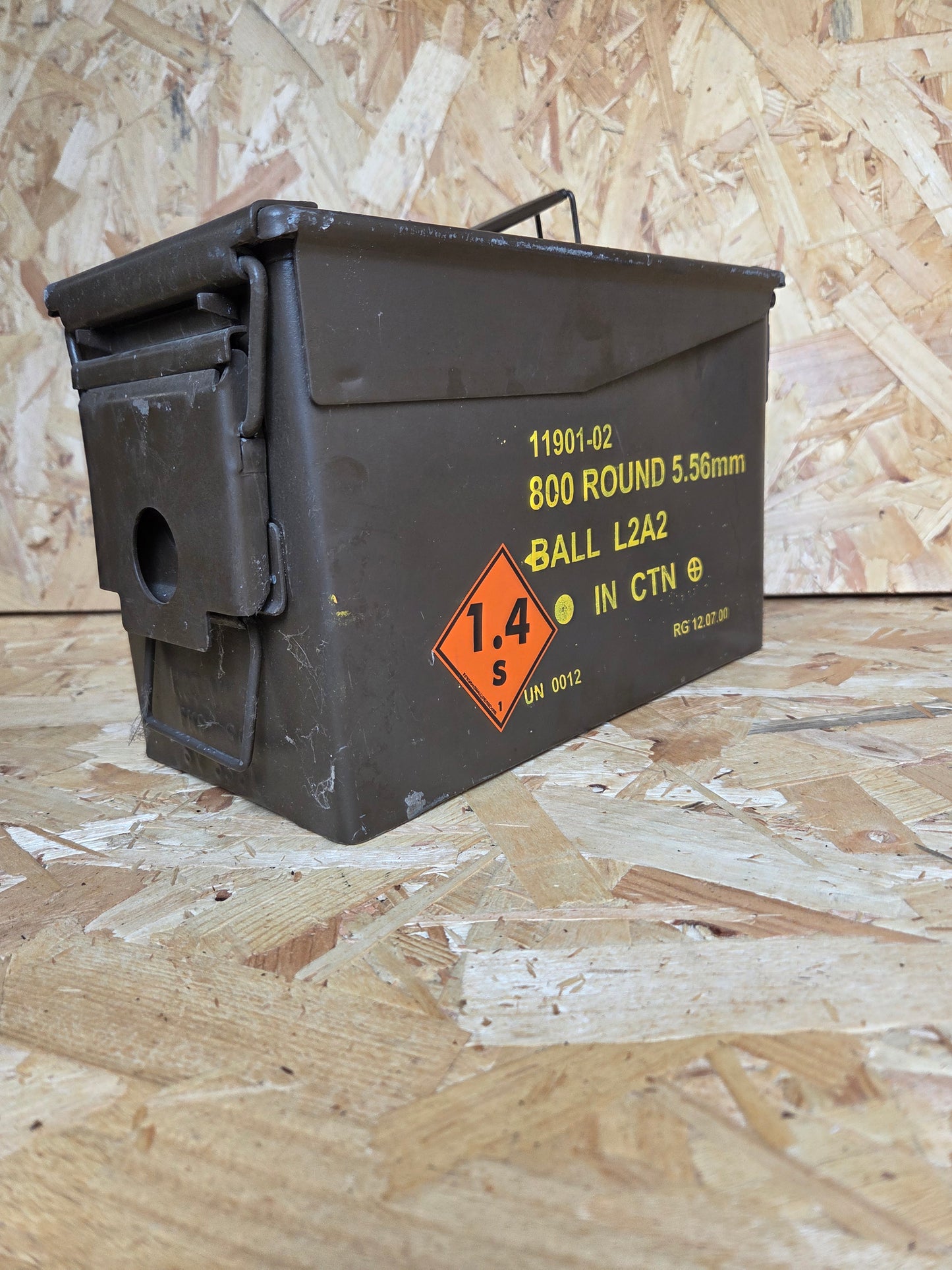 Small 30 Cal 5.56mm Ammo Box Tin Brown 28cm x 19cm x 14cm