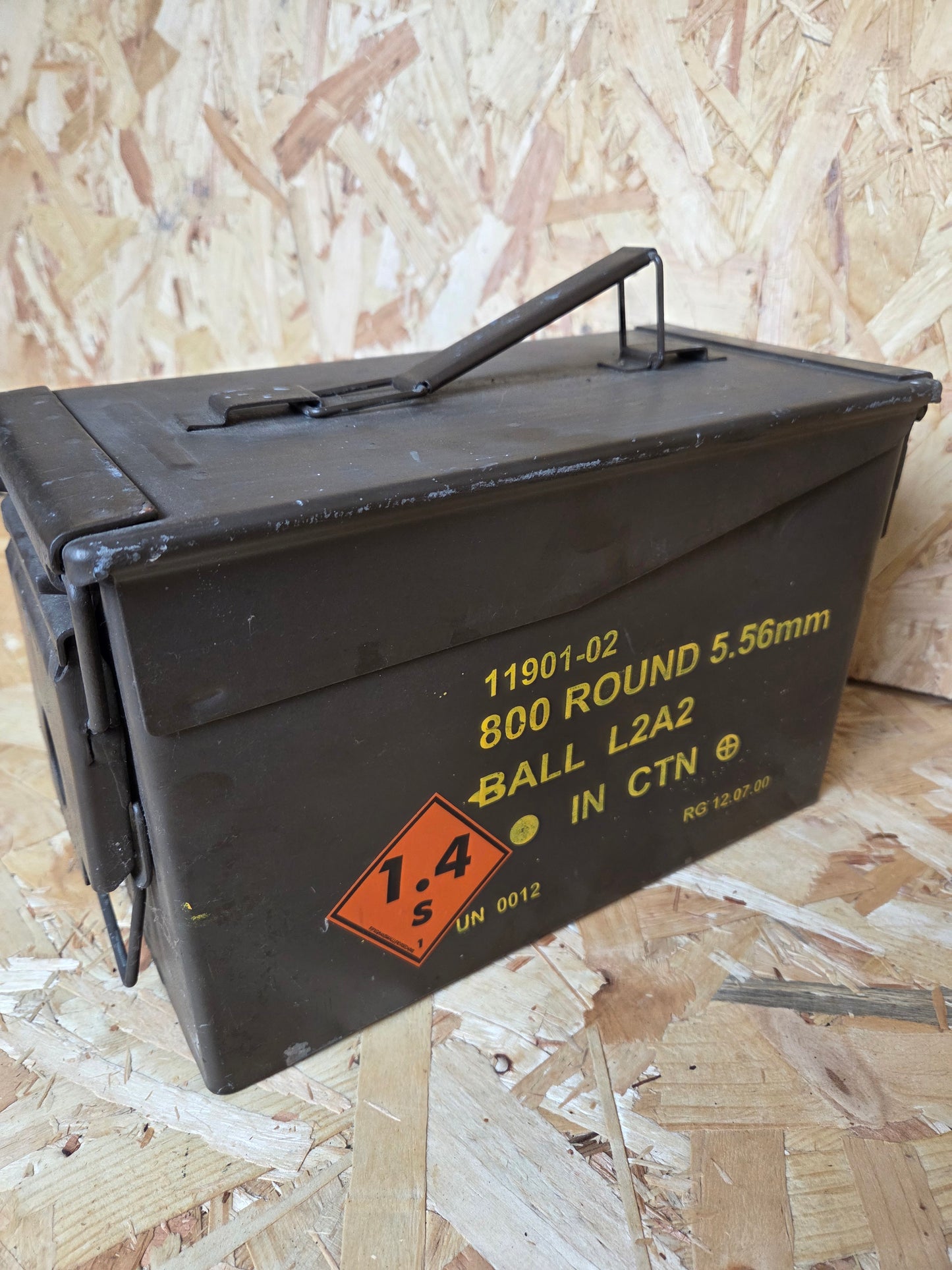 Small 30 Cal 5.56mm Ammo Box Tin Brown 28cm x 19cm x 14cm